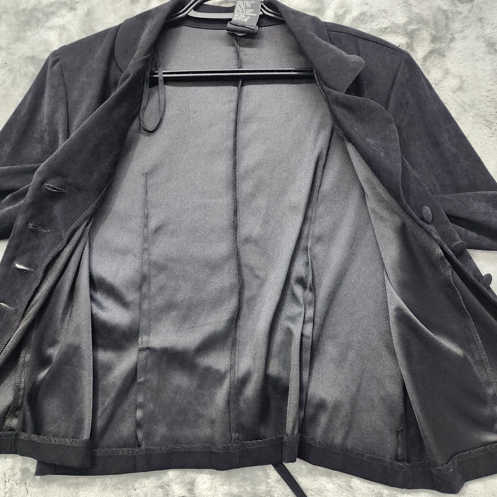 Vintage Brett Alixander Jacket Womens 12 Black Stretch Sueded Polyester Lined