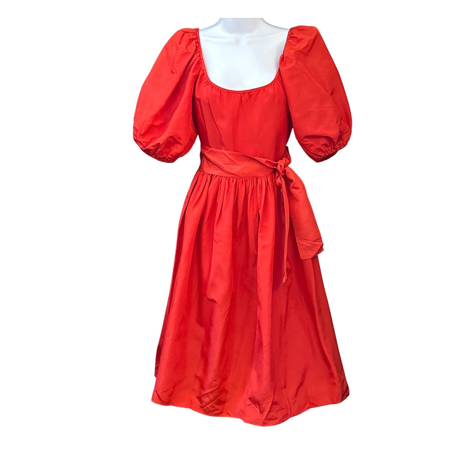 Vintage Red Puff Sleeve Midi Dress Regencycore Royalcore Holiday Valentine’s
