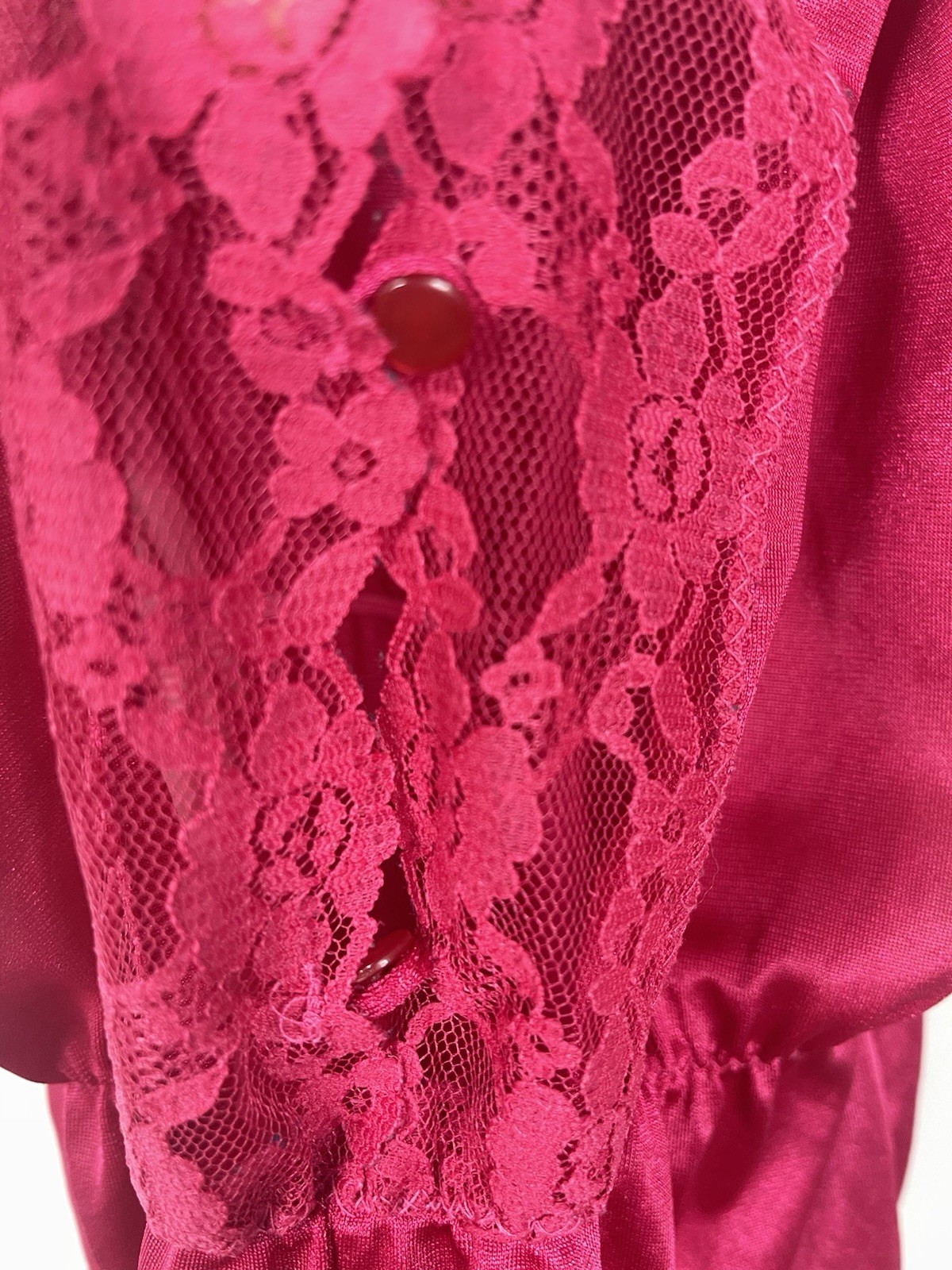 Vintage 80’s Juliara Vintage hot pink Lace Teddy Bodysuit Lingerie SZ M sexy