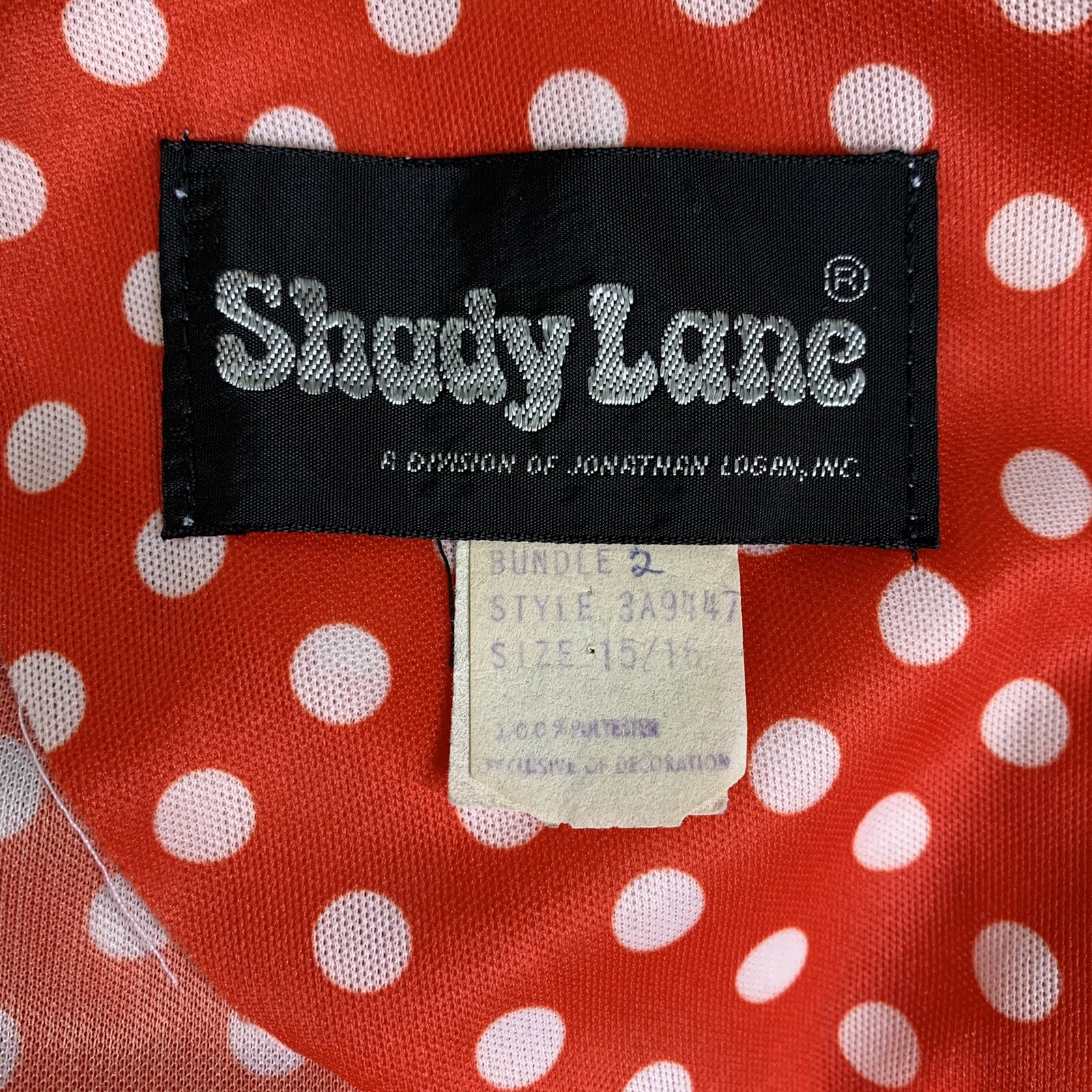 Vintage 1970’s Shady Lane Polka Dot Pointy Collar Dress M/L