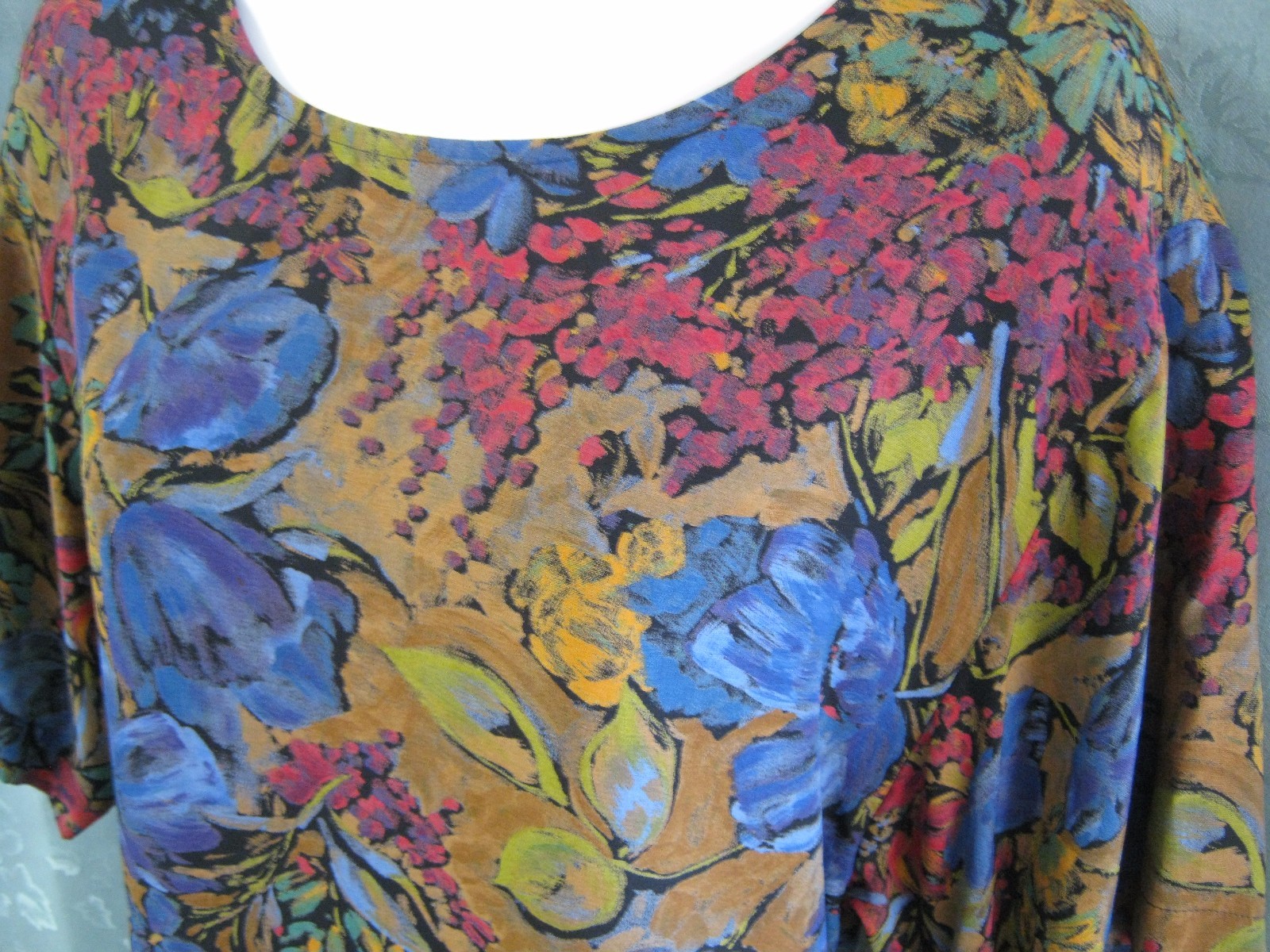 Vintage 90’s Karen Kane Blouse Size 8 Floral Print Collarless Top