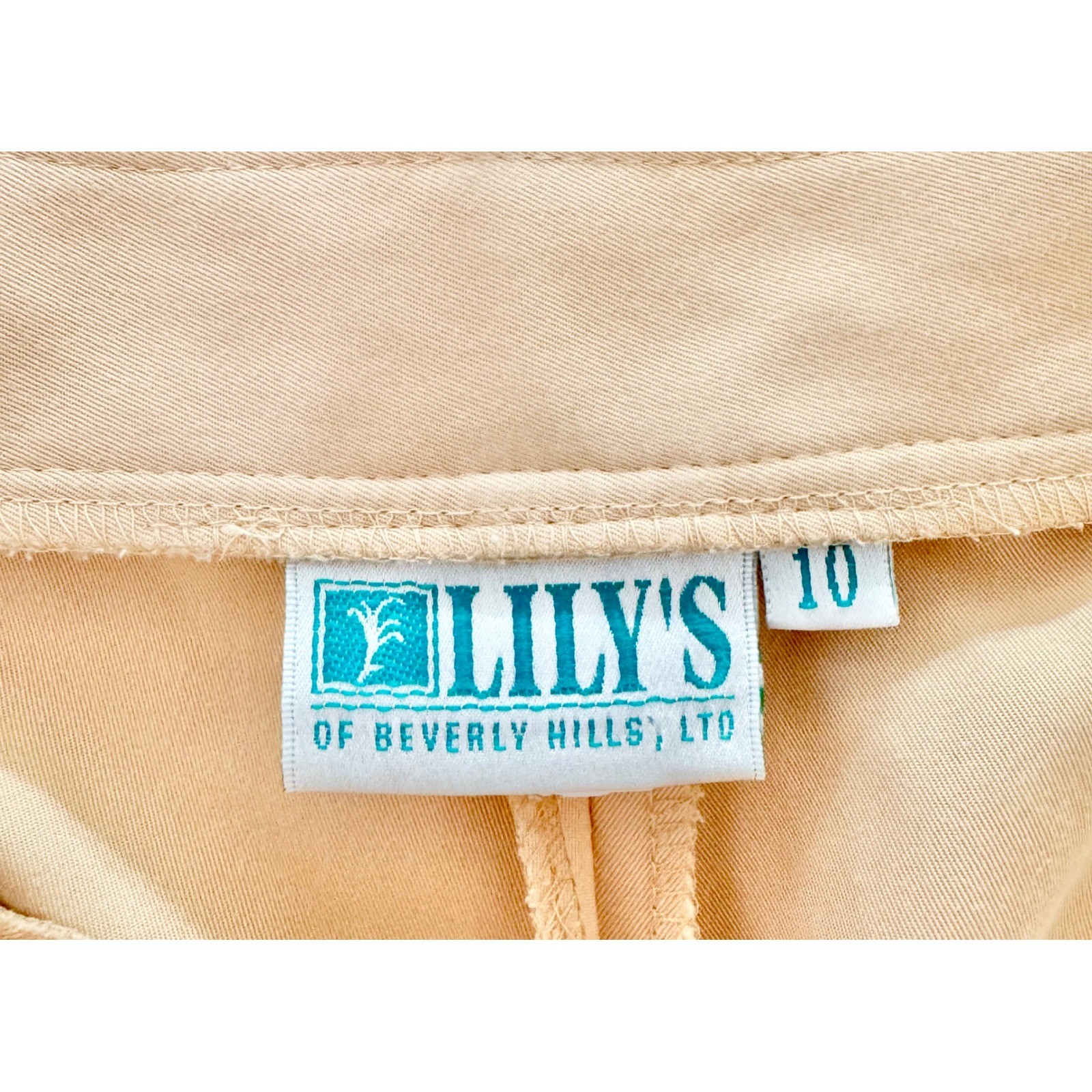 Lily’s of Beverly Hills Shorts Womens 10 Beige Vintage High Waist Pleated Mom
