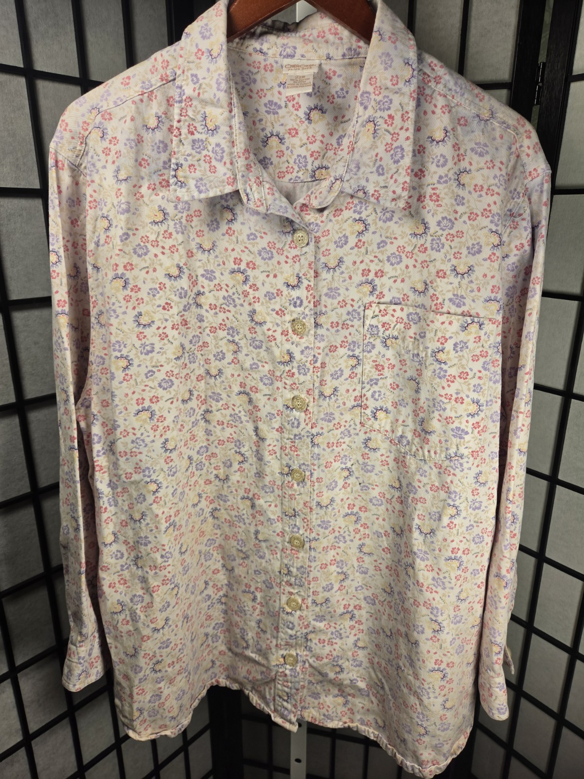 VTG Cherokee Cottagecore Grandmacore Floral Button Up Size 22w