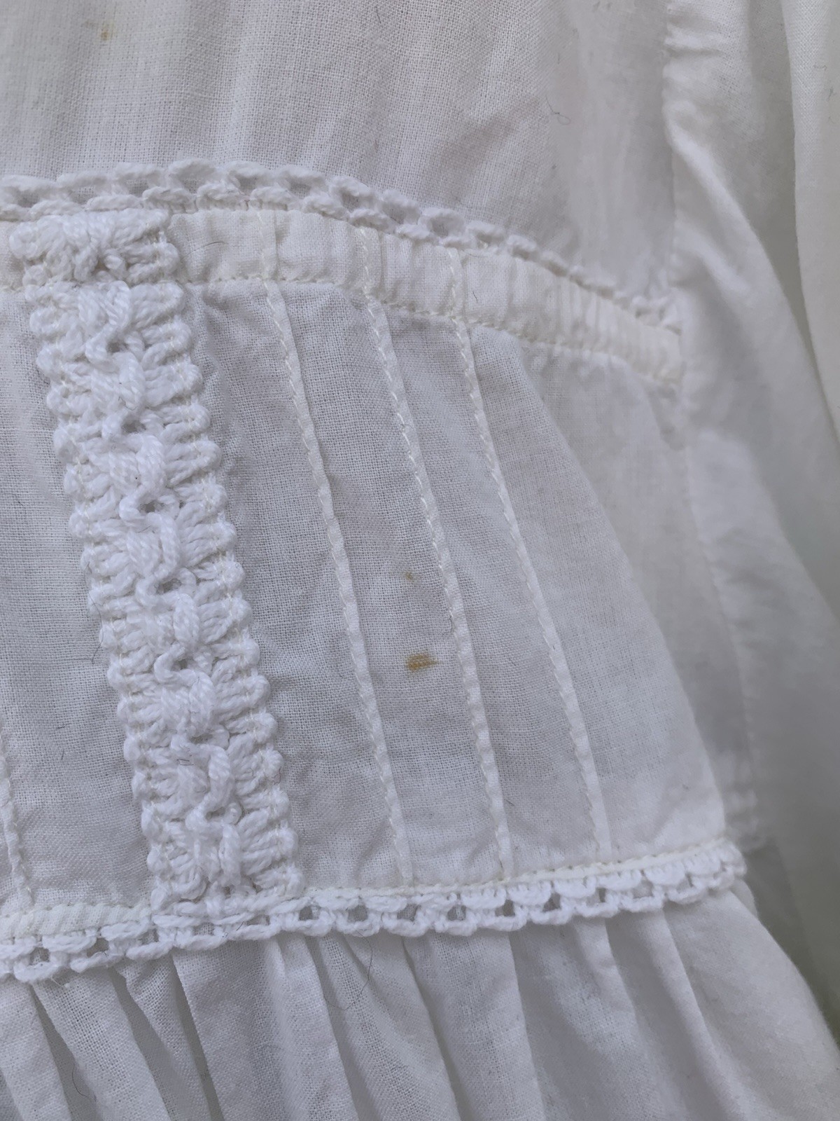 Vintage French Country Nightie Romantic Antique Style Cotton Night Shirt