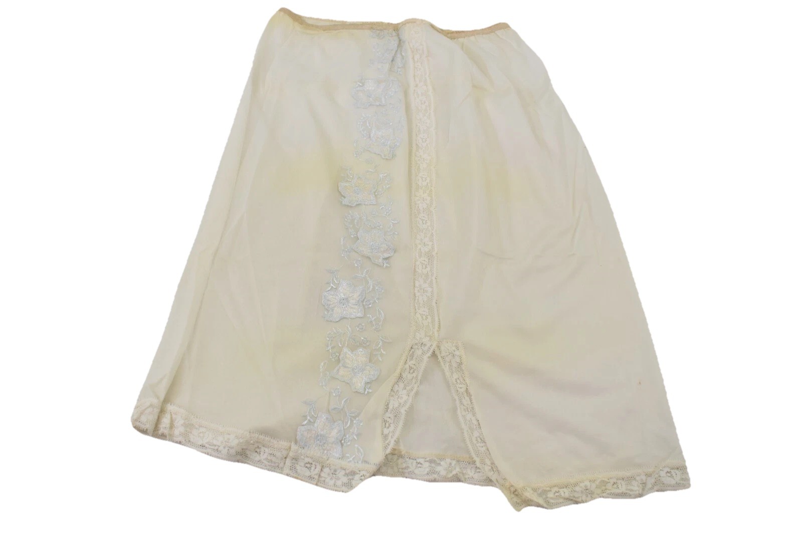 Vintage Tru Maid White Nylon Half Slip Lingerie Women’s Vintage MCM Blue Floral