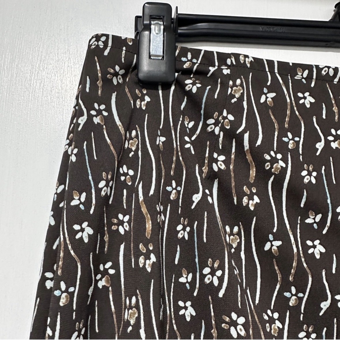 Vintage 90s Axcess Chocolate Brown Floral Midi Skirt Women’s Size Medium Boho