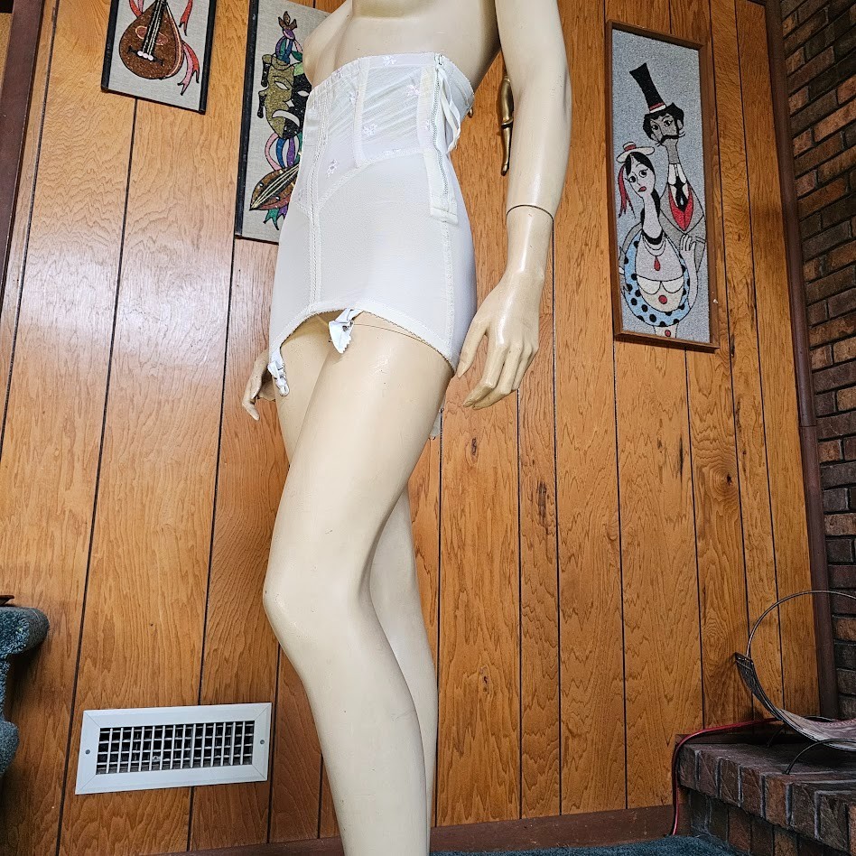 Vintage 50s Formfit High Waist Open Bottom Everyday 4 Garter Dress Girdle S/M