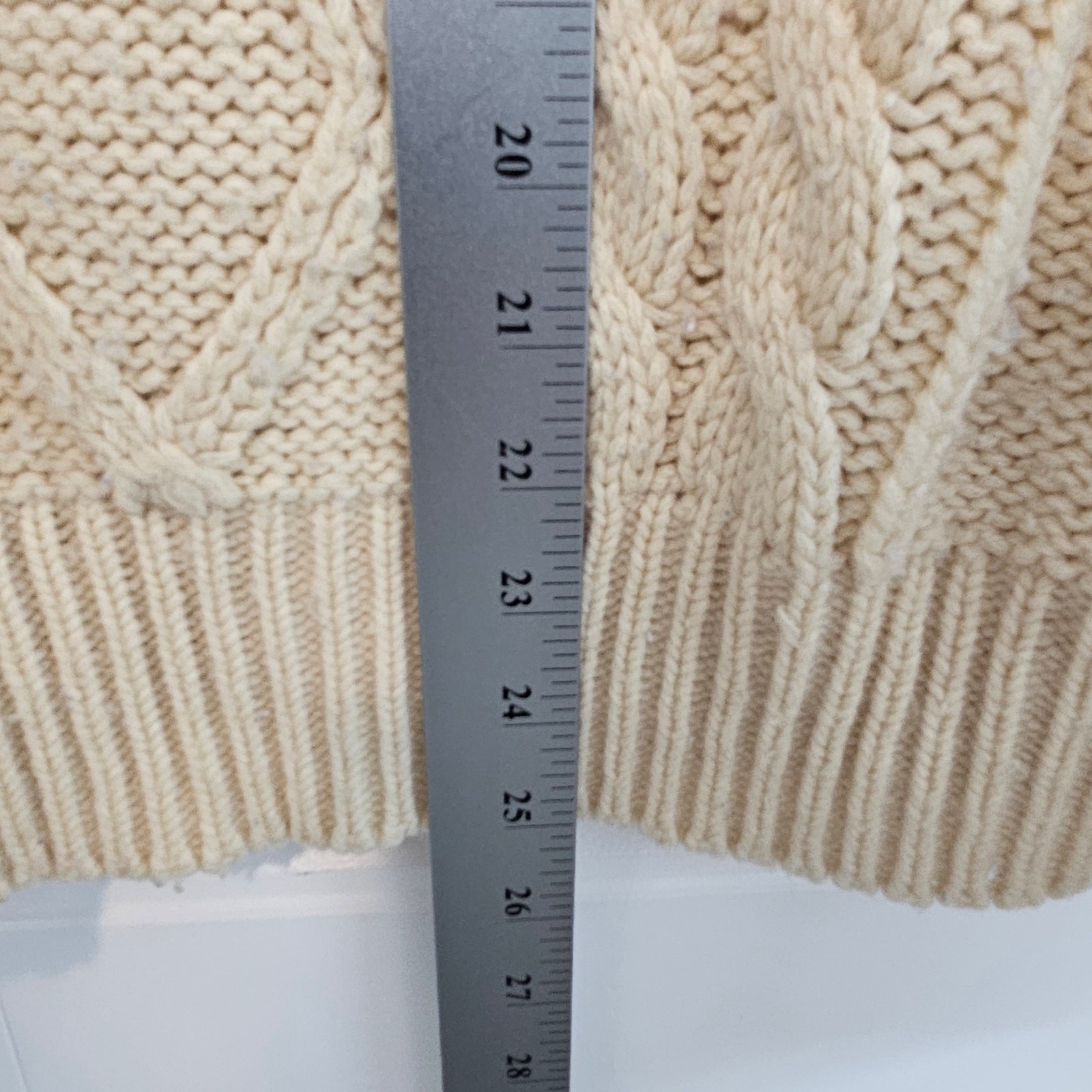 Vintage Cable Knit Sweater Womens XL 90s Tan Cottage Pullover Academia Preppy
