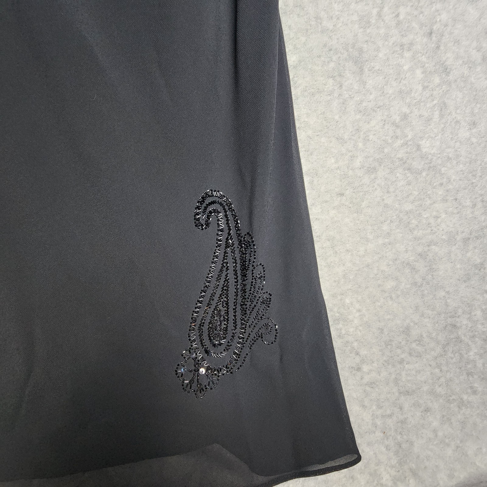 Vtg 90’s Black Beaded Maxi Dress Robbie Bee Scoop back dancing cocktail dressy