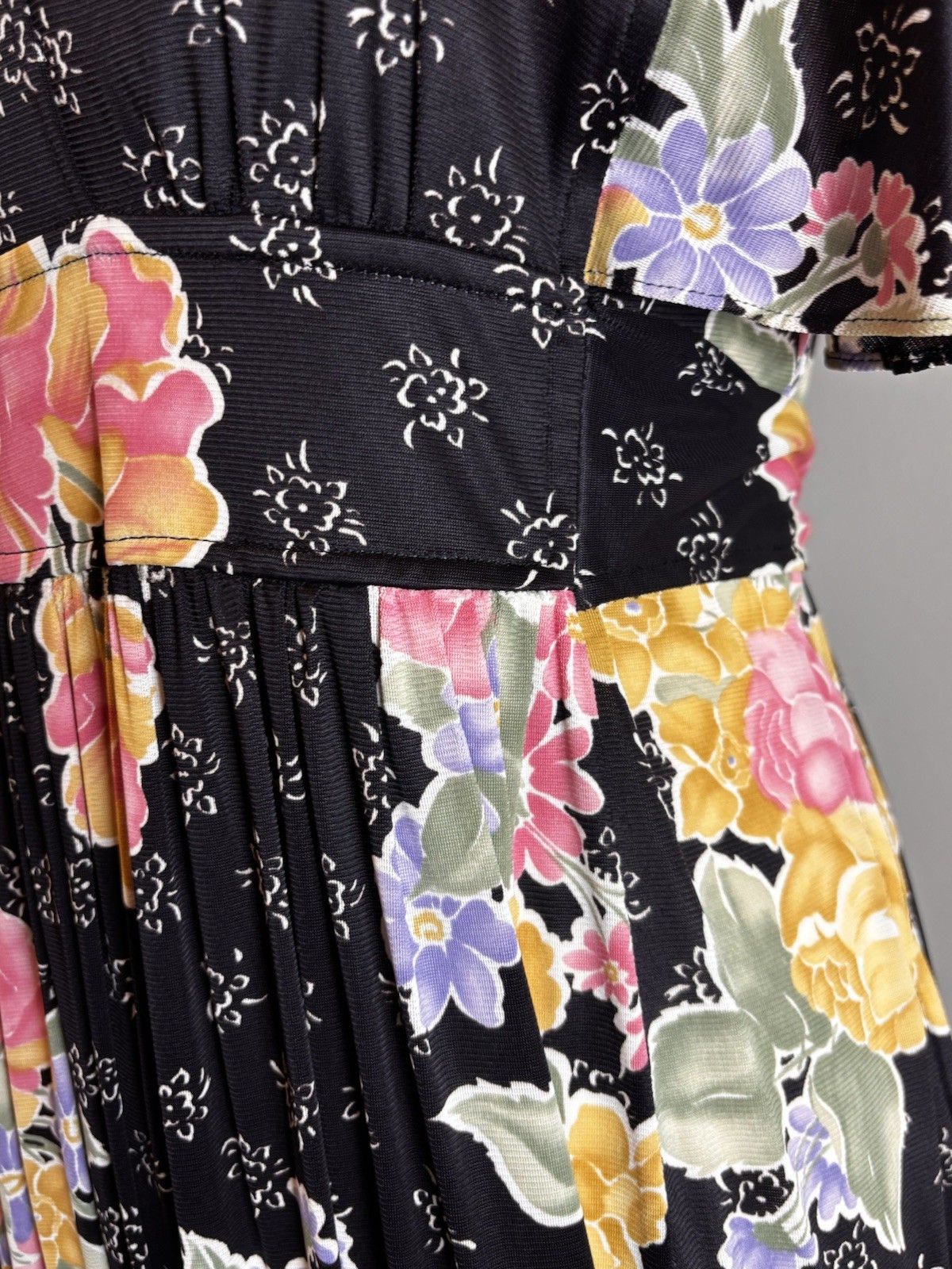 VTG Union Made 70s Boho Floral Flutter Sleeve Cottagecore Maxi Dress Size 13
