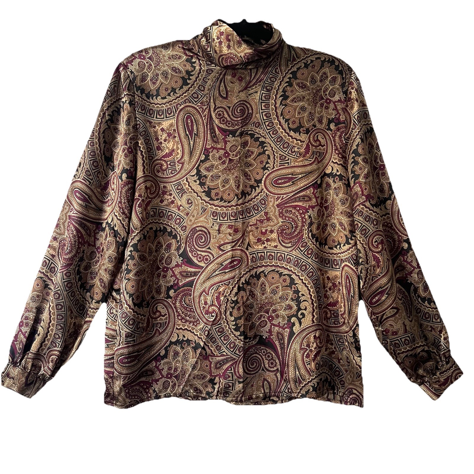 Vintage Haberdashery is Personal Top Size 10 Paisley Blouse Shoulder Pads EUC