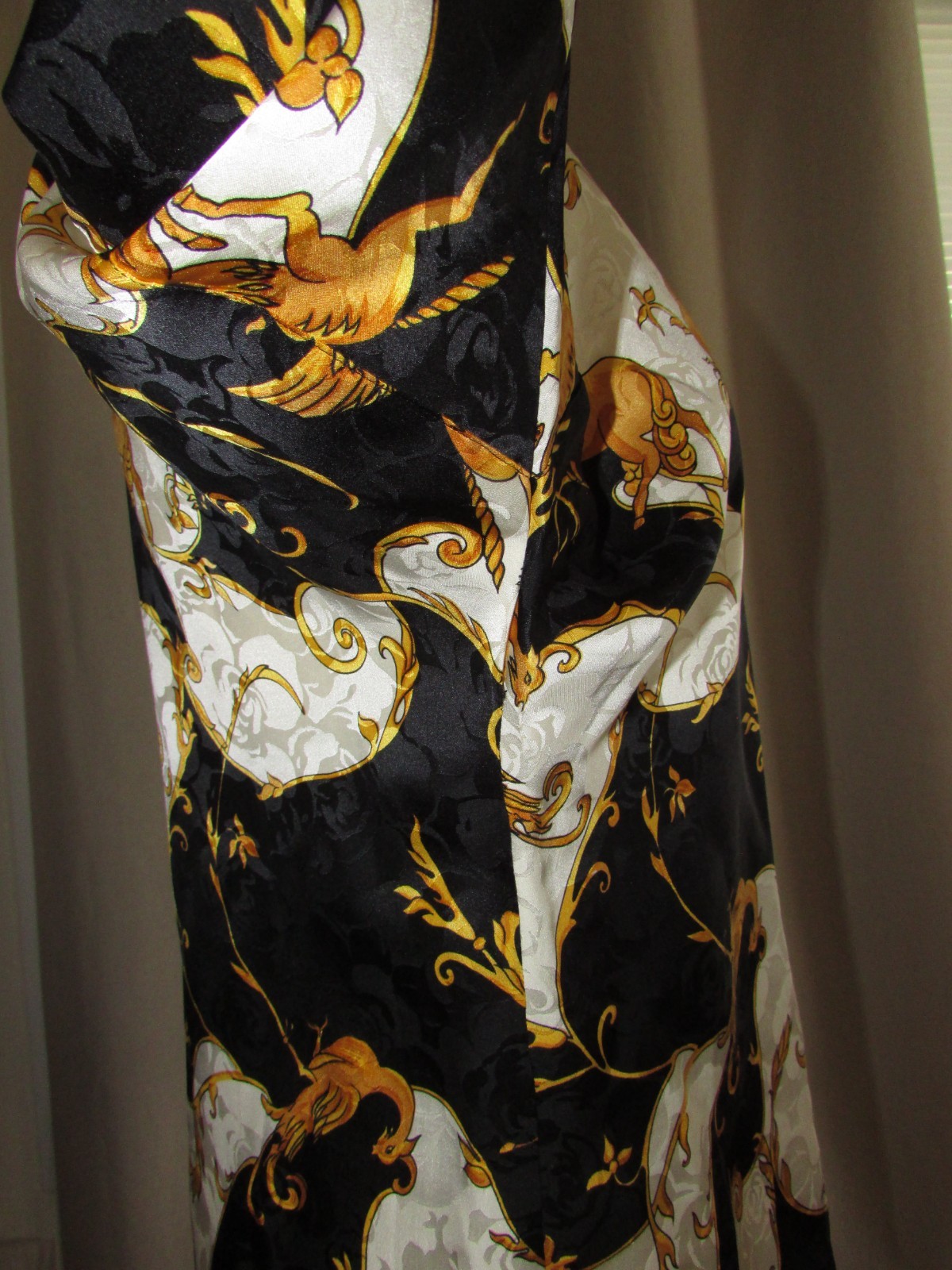 Vintage 80’s Womens Silk and Leather Unicorn Blouse Exit Shops-S