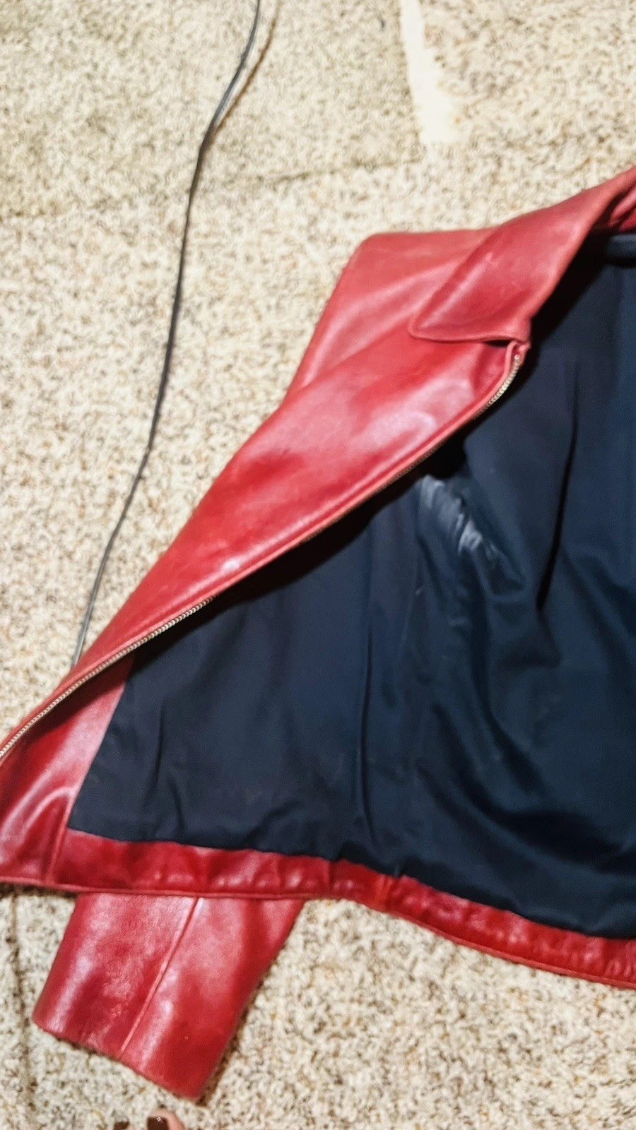 Vintage GAP Red Heavy Genuine Leather Jacket Womens M Special Edition Y2K