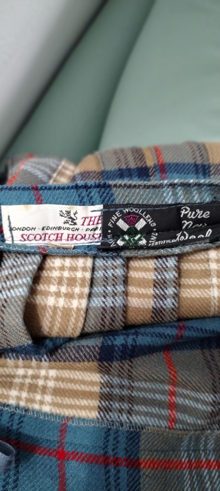 Vintage The Scotch House Wool Plaid Kilt Skirt Scotland 24 Waist Dark Academia
