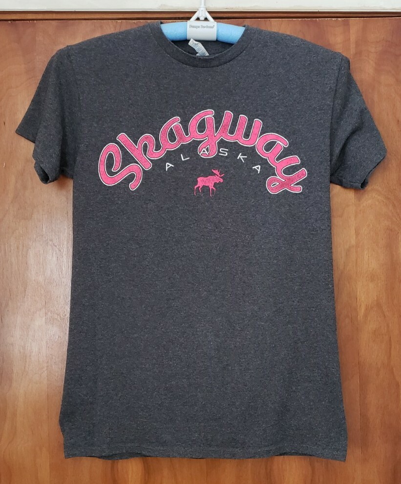 Vintage skagway alaska gray t shirt by delta pro weight, size: small