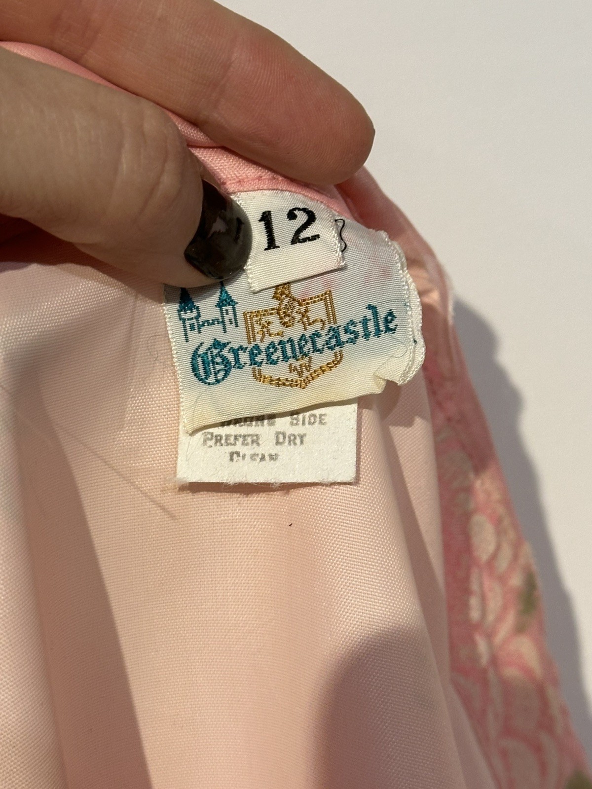 GREENECASTLE of Cali Pink Flocked Floral Polkadot Hostess Maxi Dress Set 12