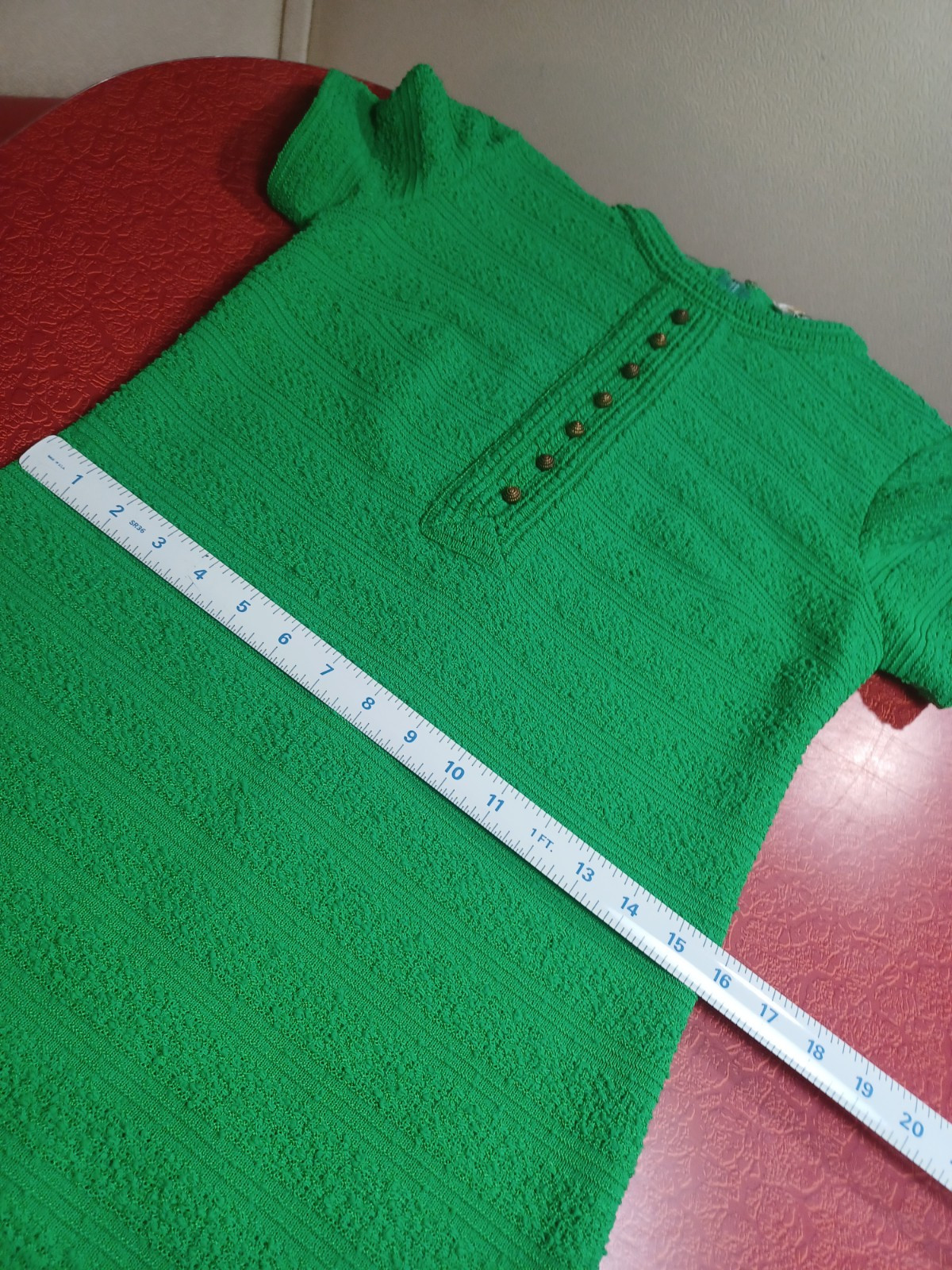 True Vintage Mid-century 1960s 1970s Polyester Double Knit Dress Mod MCM S/M