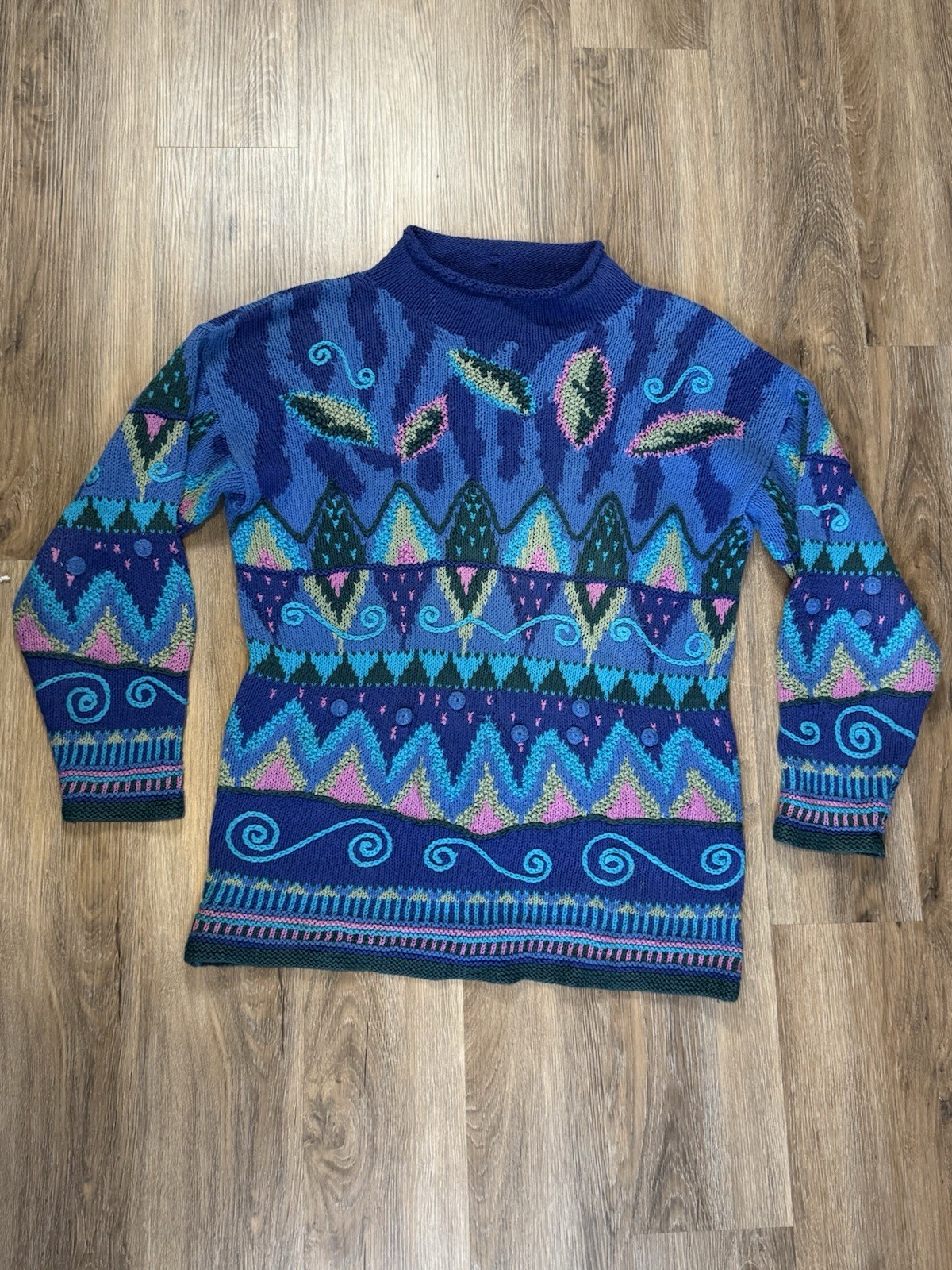 Vintage Segrets Sun Prints Colorful Sweater Size Women’s Oversized Medium
