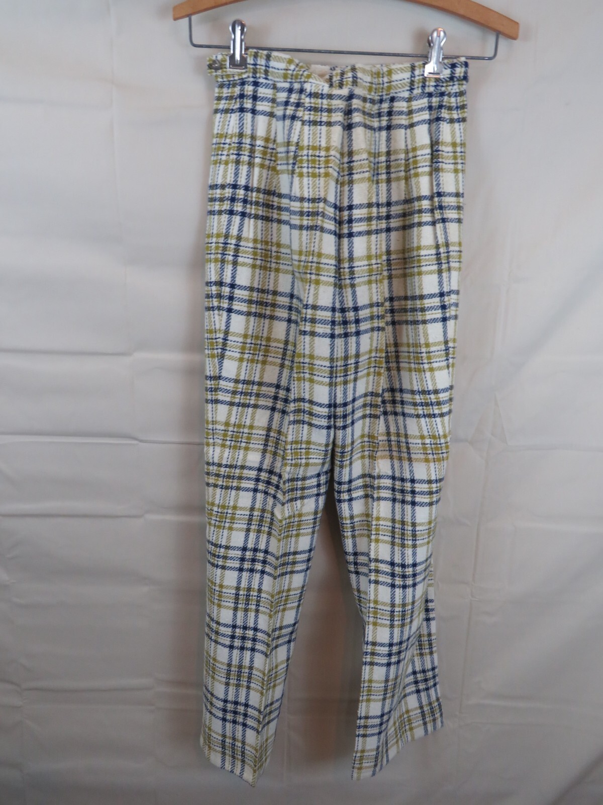 Vintage 1960-70’s ladies Girls Pants Plaid polyester size 9 24 waist 27