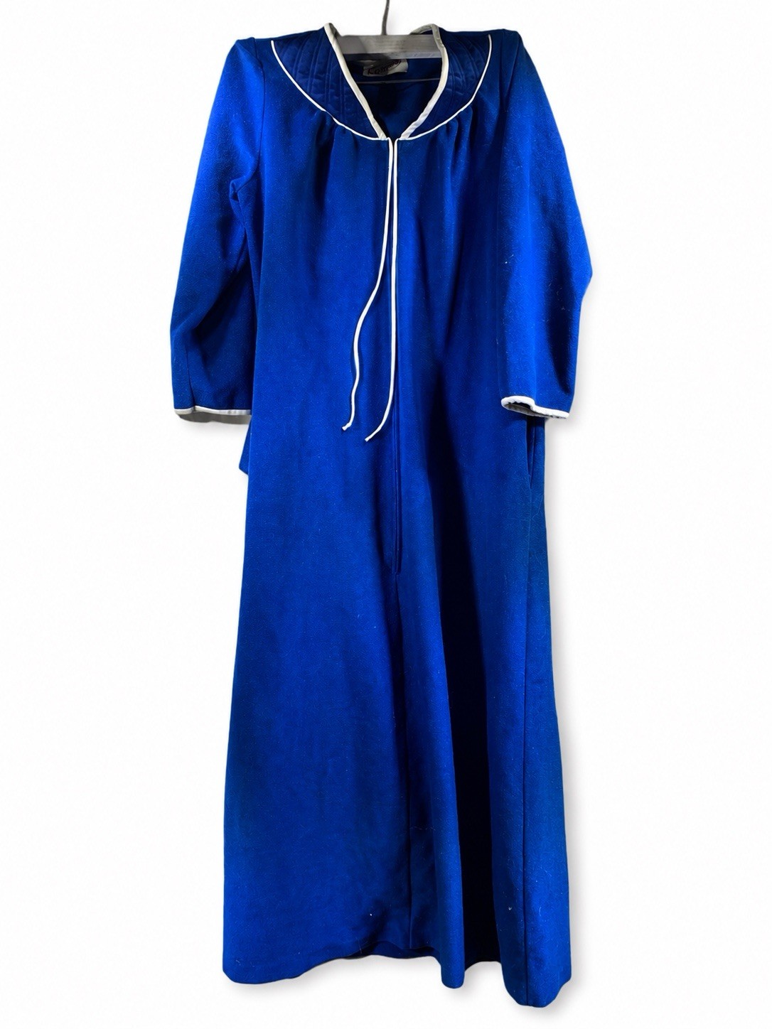 Vintage Kayser Royal Blue Zip-Front Housecoat / Robe — Size P