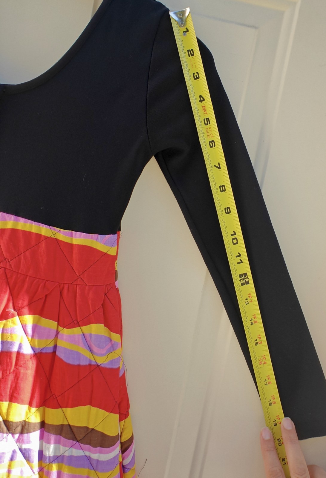 Rare Vintage 1970s Dutchess Jr. Loungewear Quilted Psychedelic Maxi Dress Usa