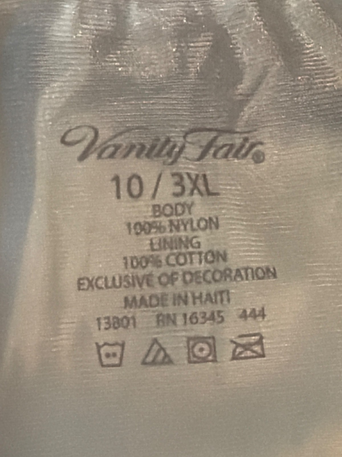 Vtg Vanity Fair 13801 Candleglow Nylon Brief Granny Panties Lace Sz10/3XL NWOT