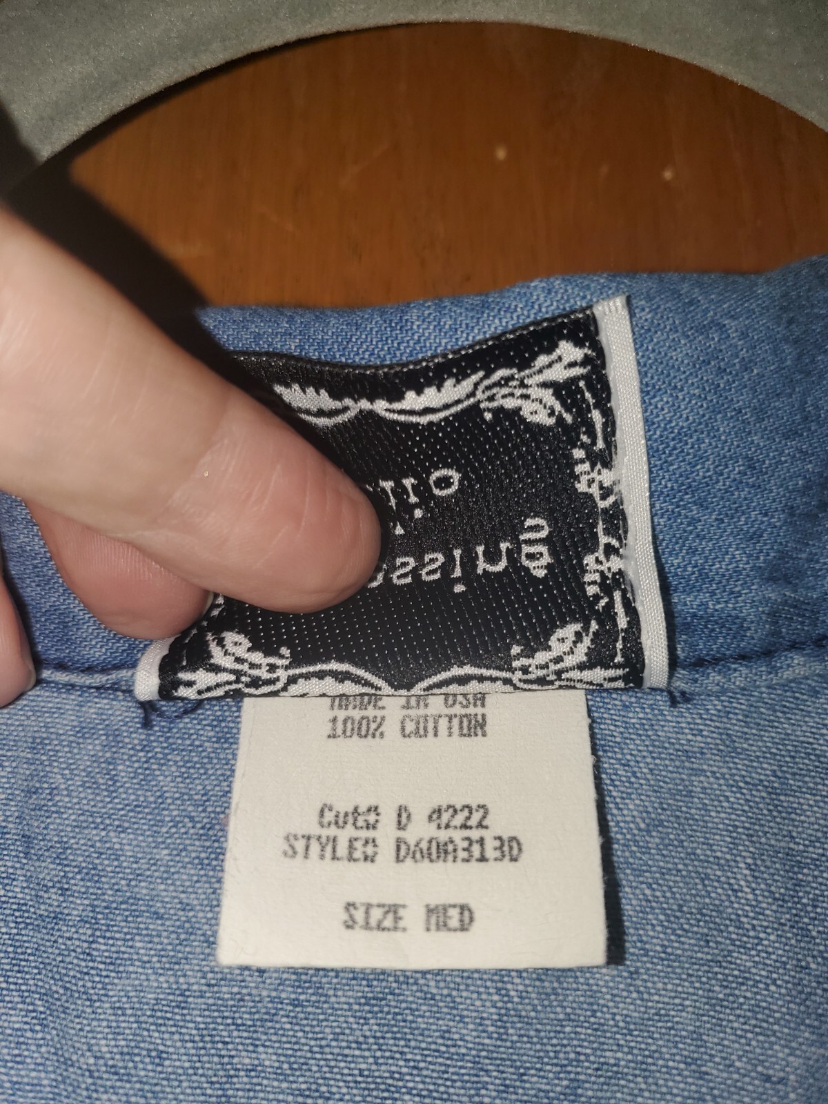 Vtg Y2K Dress M Denim Floral Cottage Core Dressing Clio Button Top