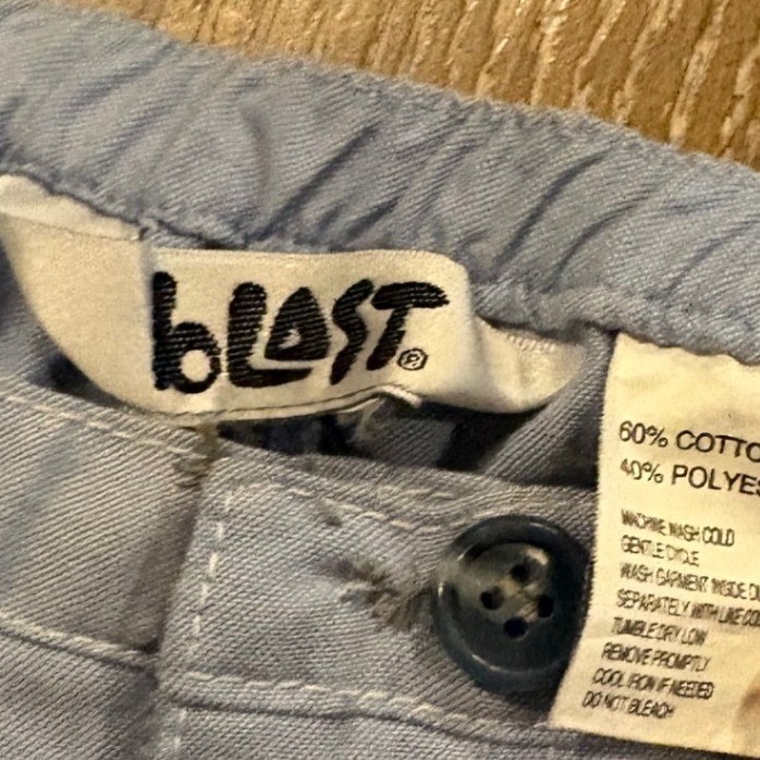 Vintage BLAST Womens Size 16 Light Blue Jacket Pants Set Casual 2 Piece Retro