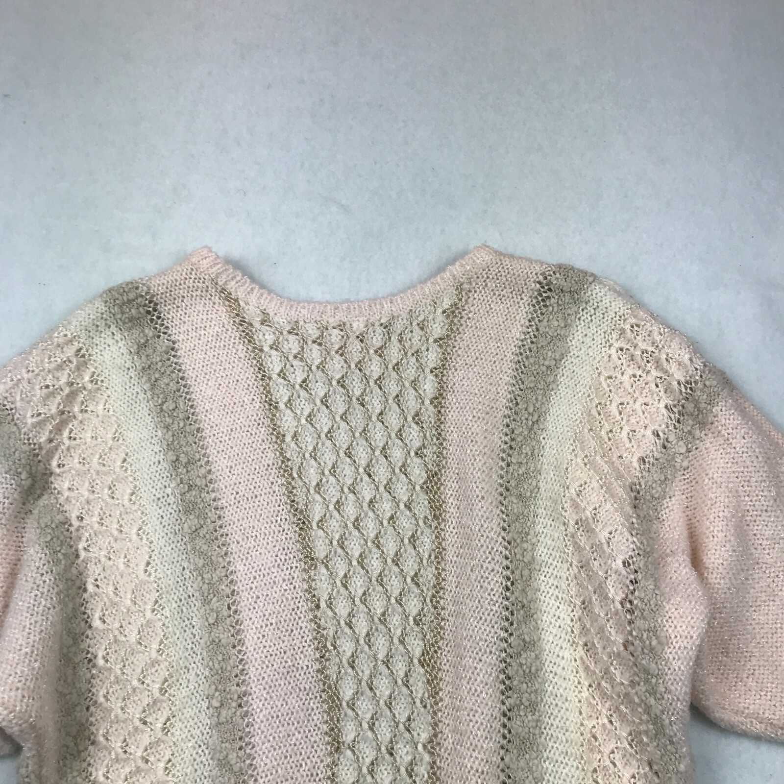 Vintage Sweater Womens Medium Short Dolman Sleeves Beaded 80s Beldoch Popper