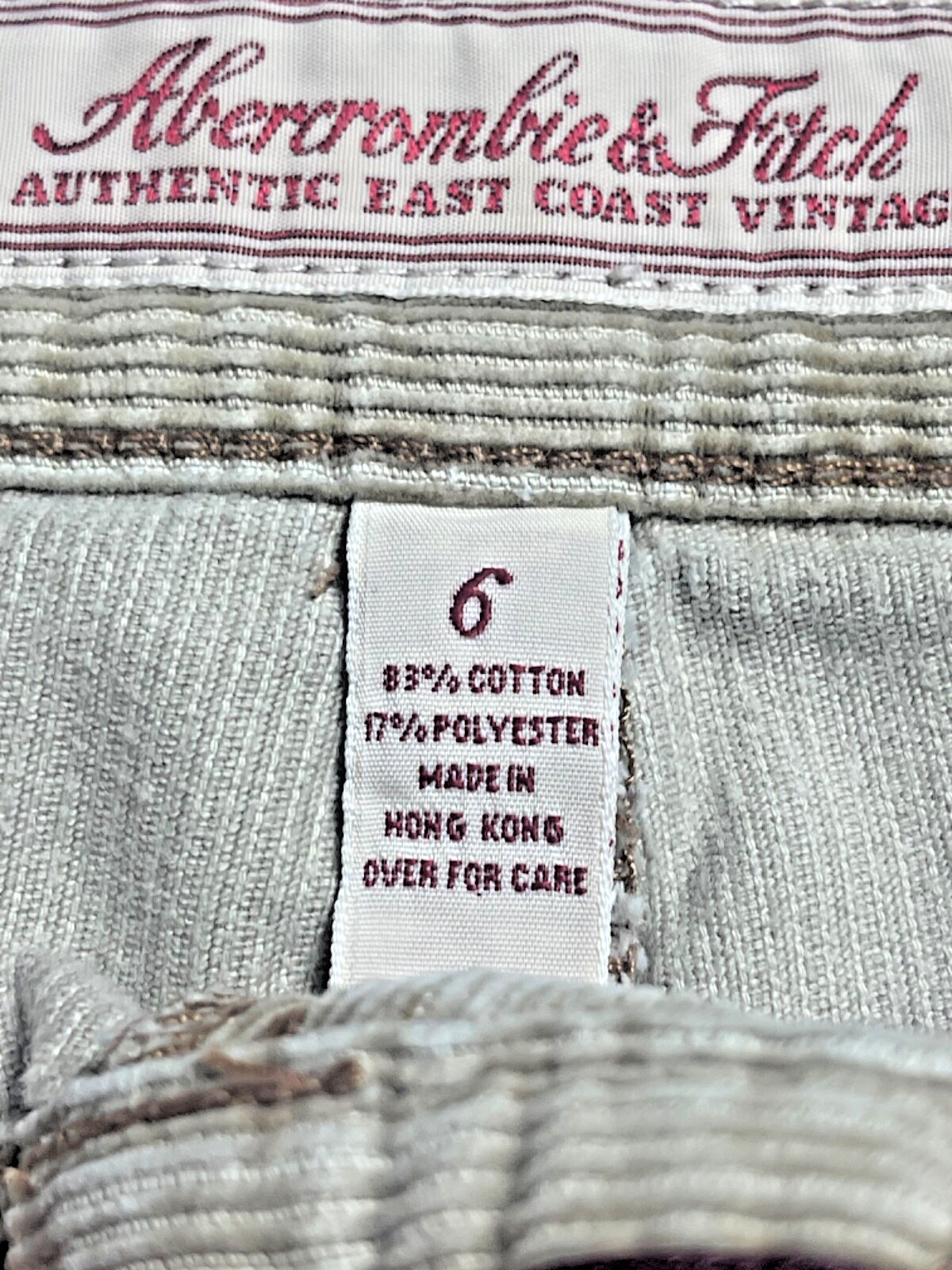 VTG Y2K Abercrombie & Fitch Womens 6 W32” /L13 “Corduroy Western Mini Skirt