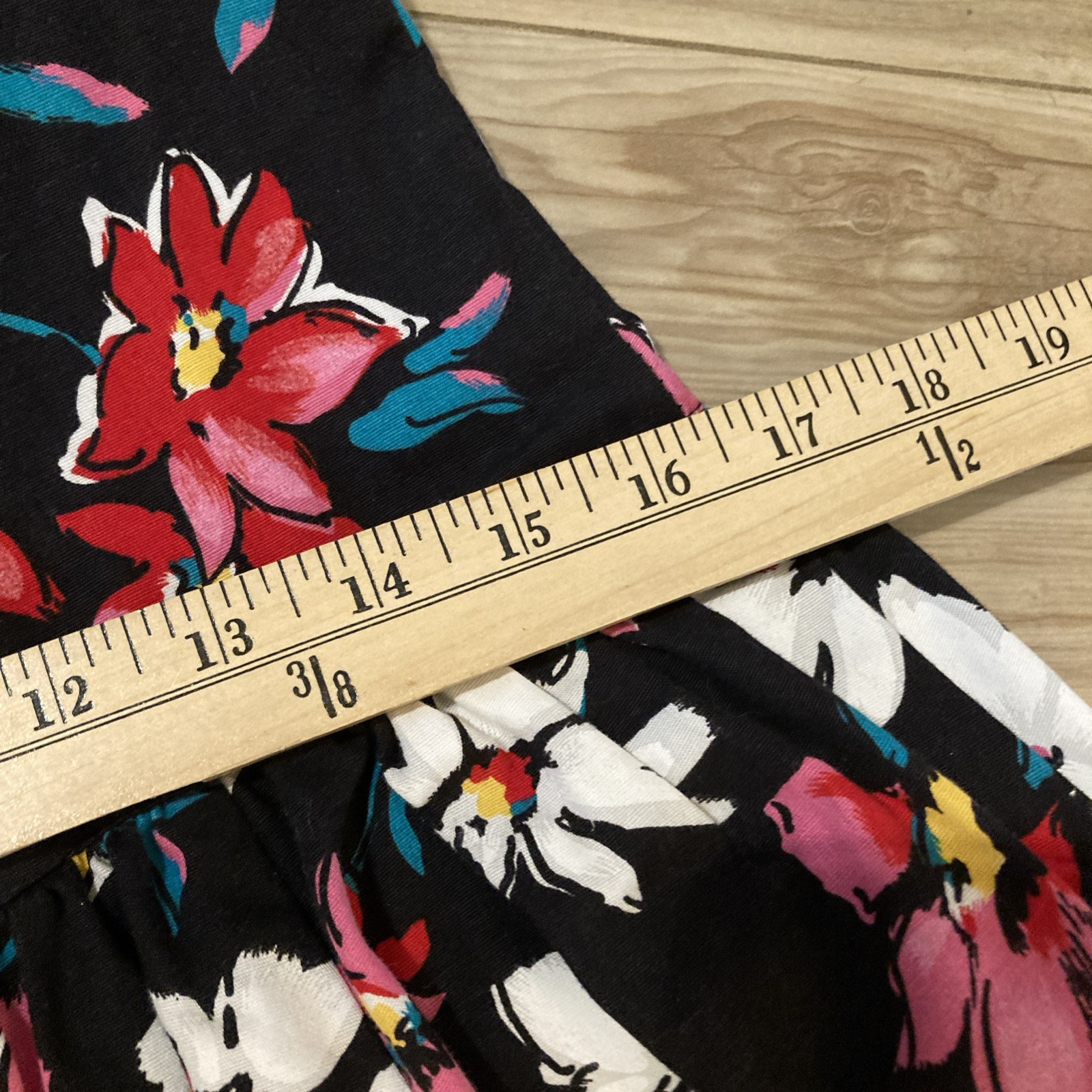 Vintage REO Originals Dress Size 12 / L Black Floral Ribbon Maxi 1970s USA Made