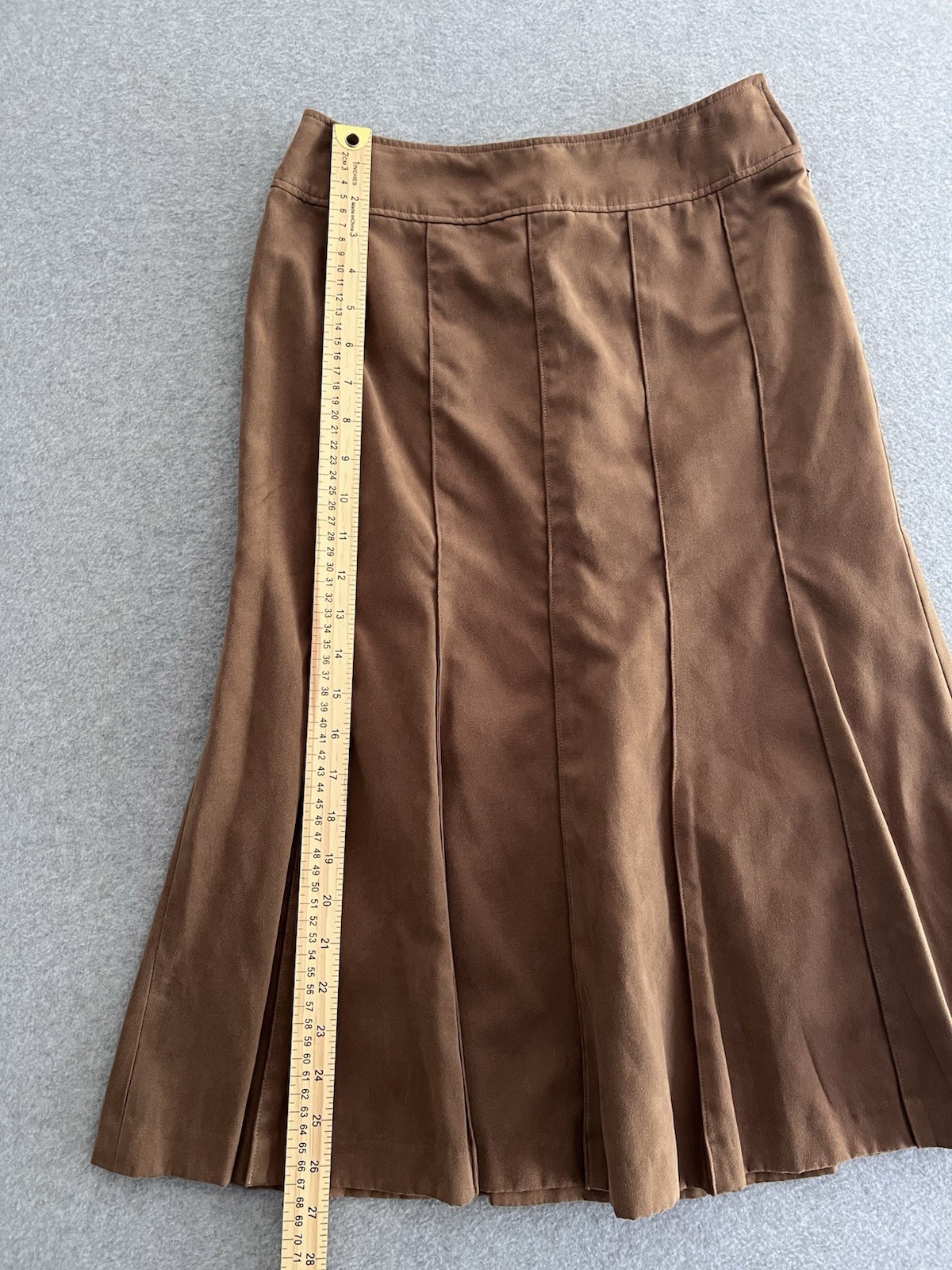 Vintage A. V. V Michel Klein Mermaid Skirt 36 Japan Import 25W Brown Suede Feel