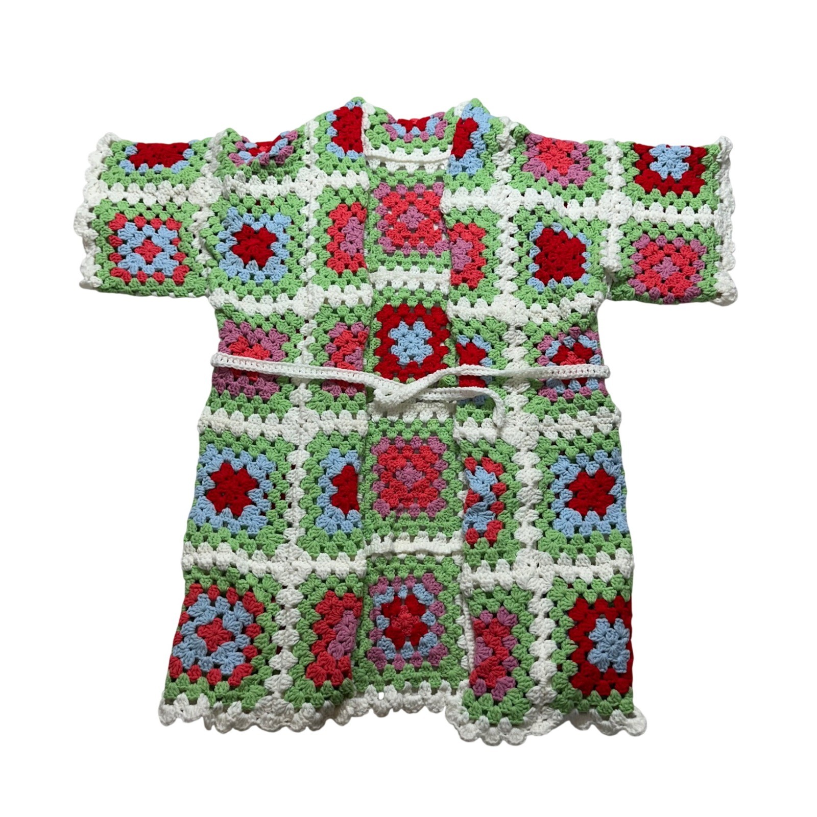 Handmade Crochet Sweater Granny Square Boho Vintage Americana Streetcore Preppy
