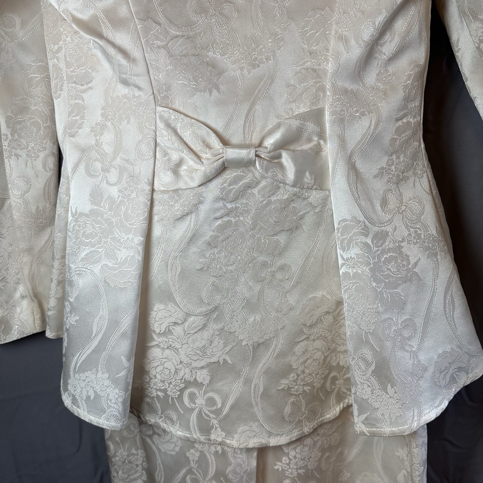 Vtg Jessica McClintock Ivory Lace Skirt Suit 2pc Gunne Sax Style Bridal Size 10