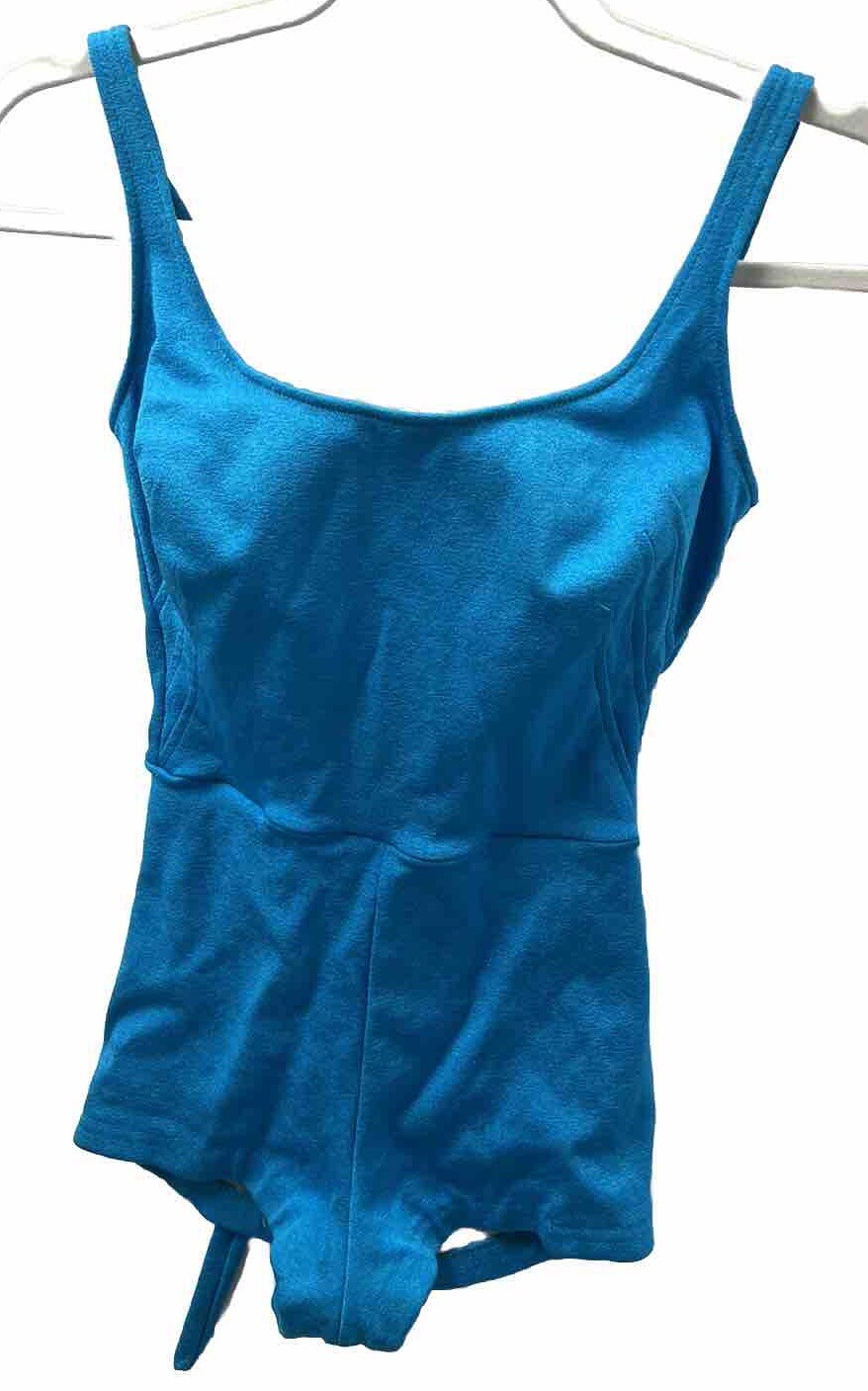 Swim Suit 1950s Pin Up Glenbrooke California Blue Bullet Bra Size 10/32 Cosplay