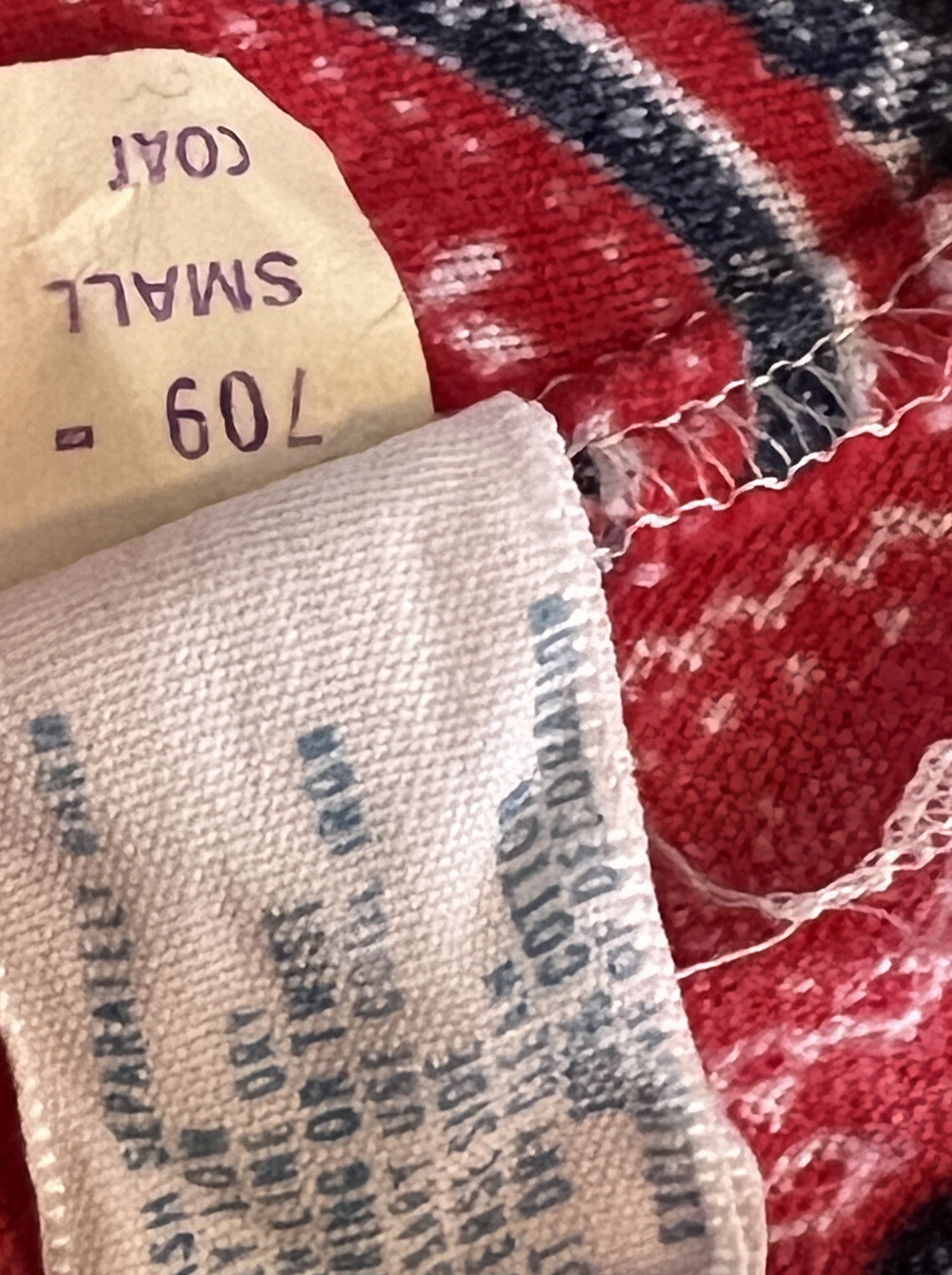 VTG Sleep Dress Night Gown Flannel Size Small Red Blue White Kittens by Katz