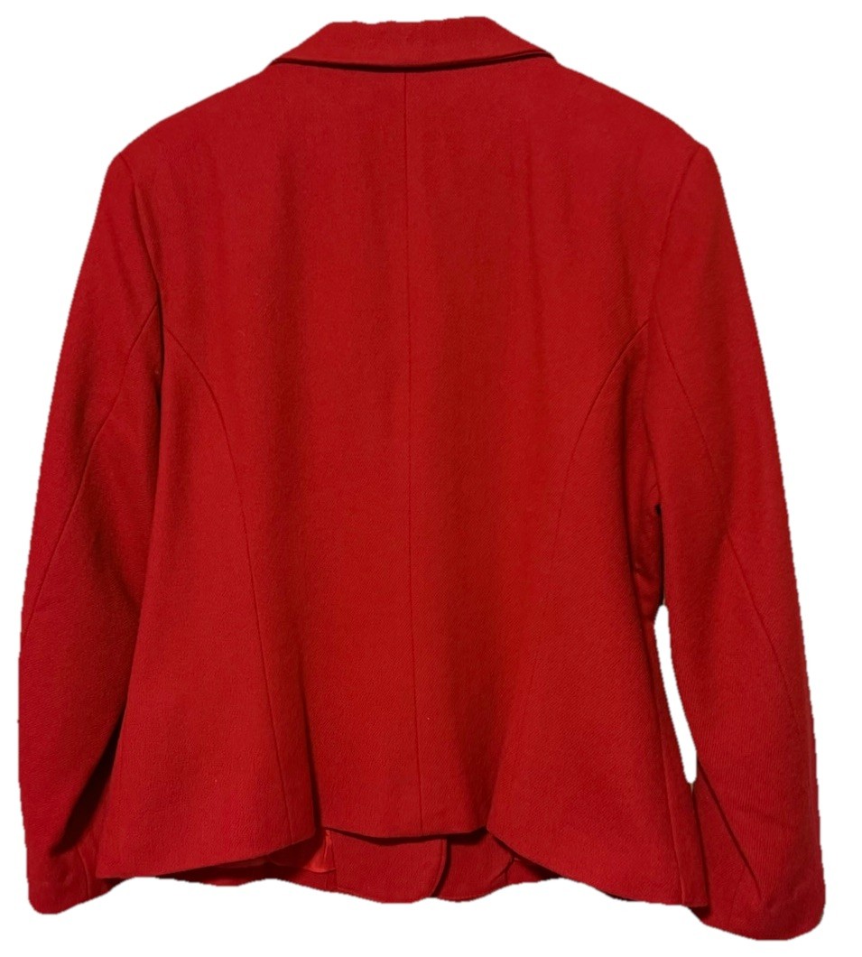 Vintage 90s Savannah Red 100% Pure New Wool Blazer 3 Button Size M/L