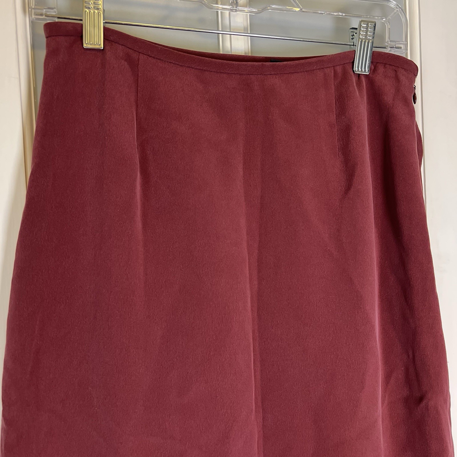 Vintage 90s Y2K 100% Silk Skirt Size 8 Dark Red Fairy Core Whimsygoth Grunge