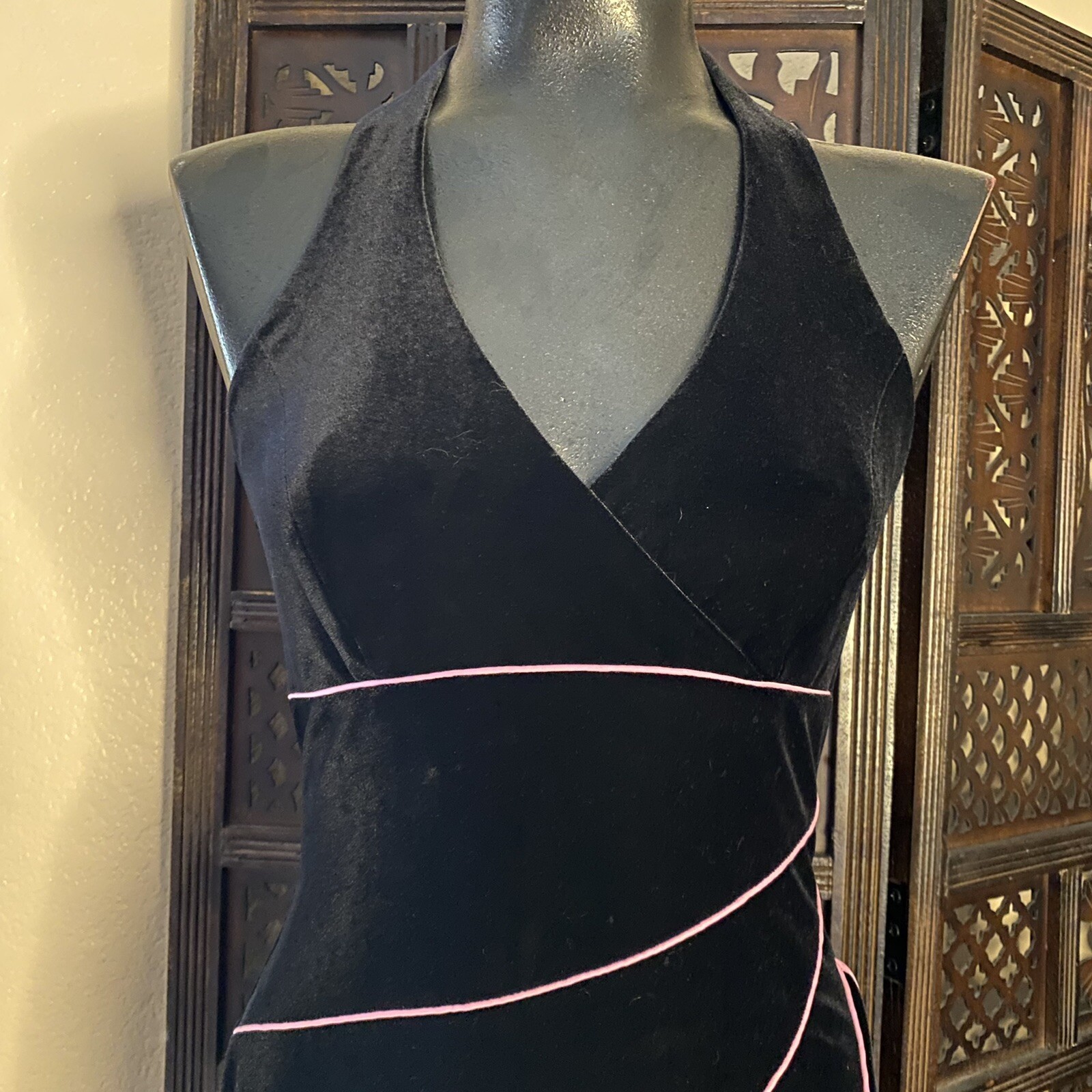 vintage velvet cascading hi-low maxi Dress By Blondie Nites Jaslene Size 3