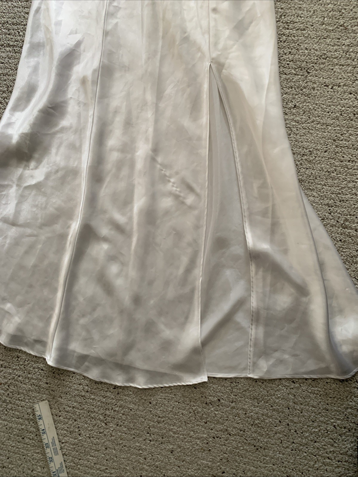 fredricks of hollywood Satin Nightgown Slip Dress Maxi Sleeveles Strappy Sexy S
