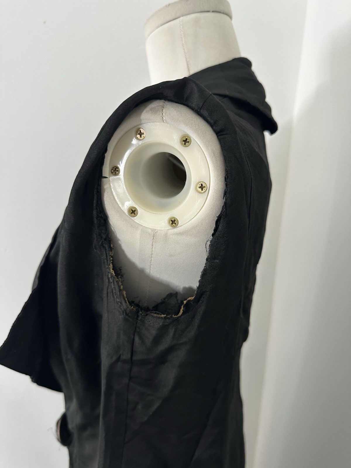 Antique Mourning Era Edwardian Black Duster Overcoat