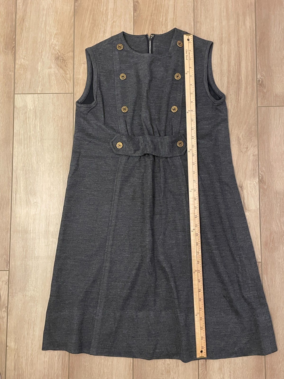 Vtg 1960s Johnstons California Wool Knit Gray Shift Dress-Women’s 10/Modern 4-6