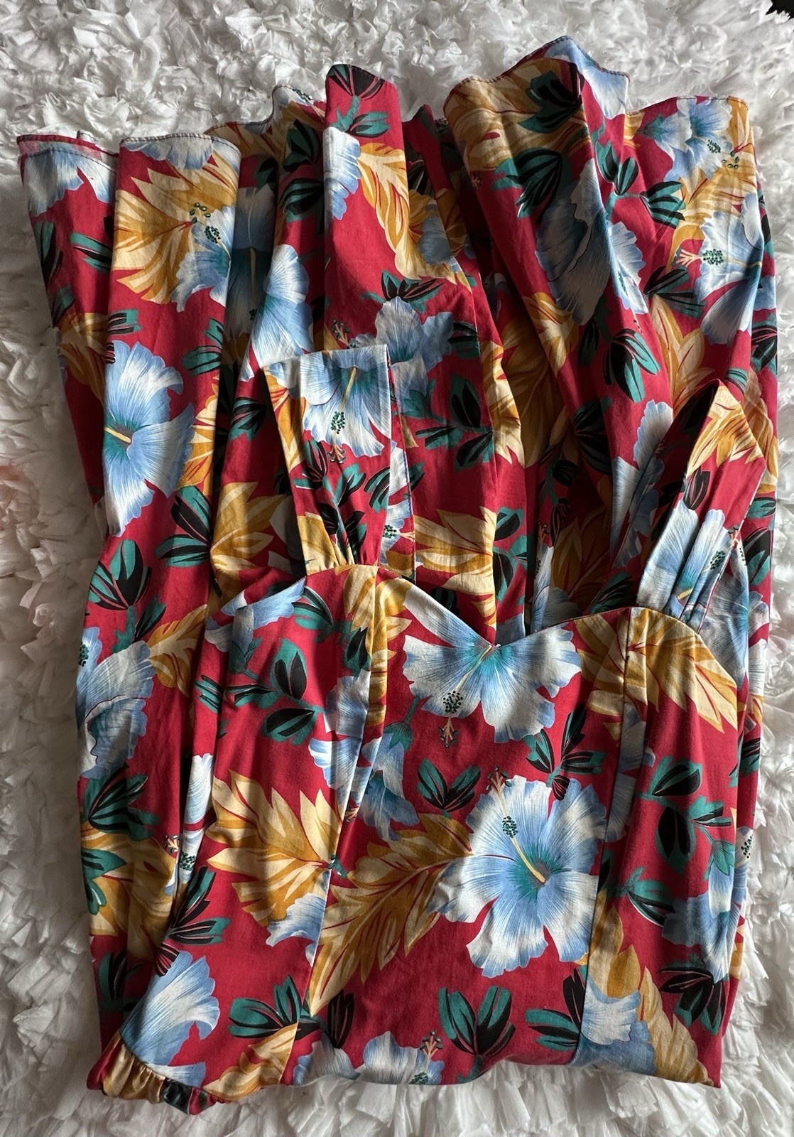 Vintage Hawaiian Classics Dress Made In Hawaii Size M Pink Floral Muumuu 1980s
