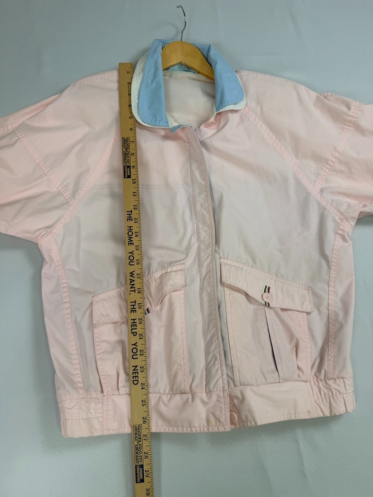 Vintage London Fog Jacket Colorblock Windbreaker Pink Blue Size L Reg 80s 90s