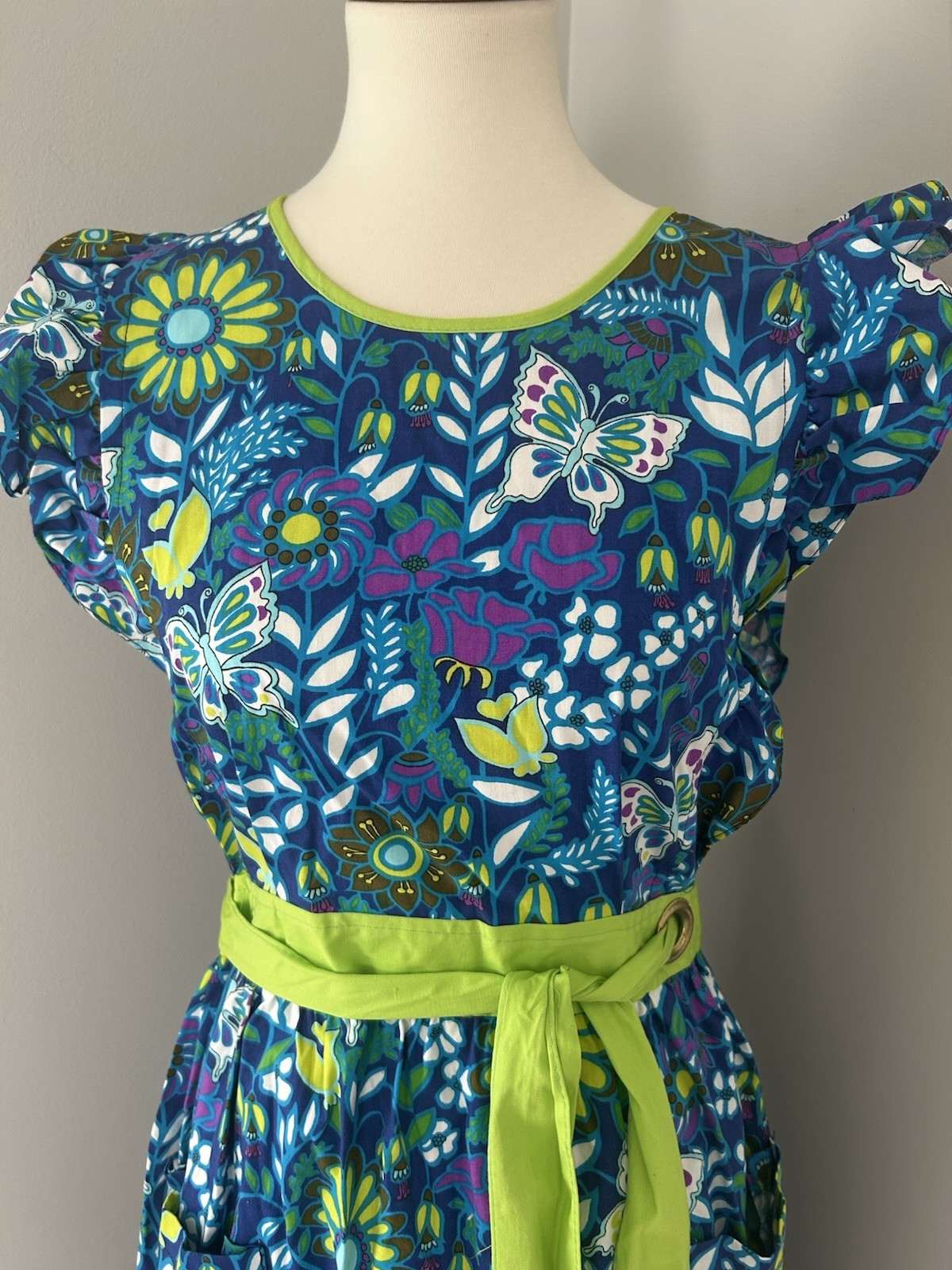 Vintage Wraparound Dress By Design House Unique Japan Cotton Small Medium