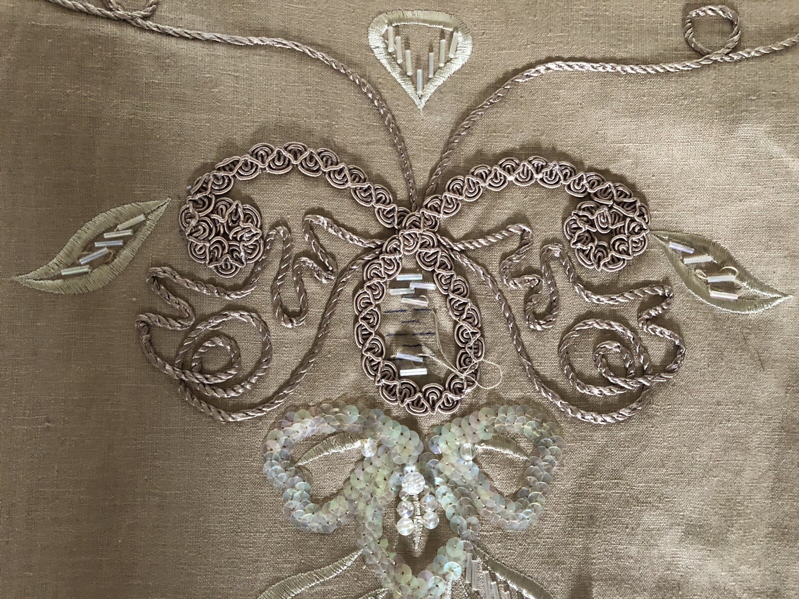 VINTAGE LINEN ADOLFO 80s PADDED EMBROIDERED WESTERN SEQUINS BLAZER JACKET SZ M