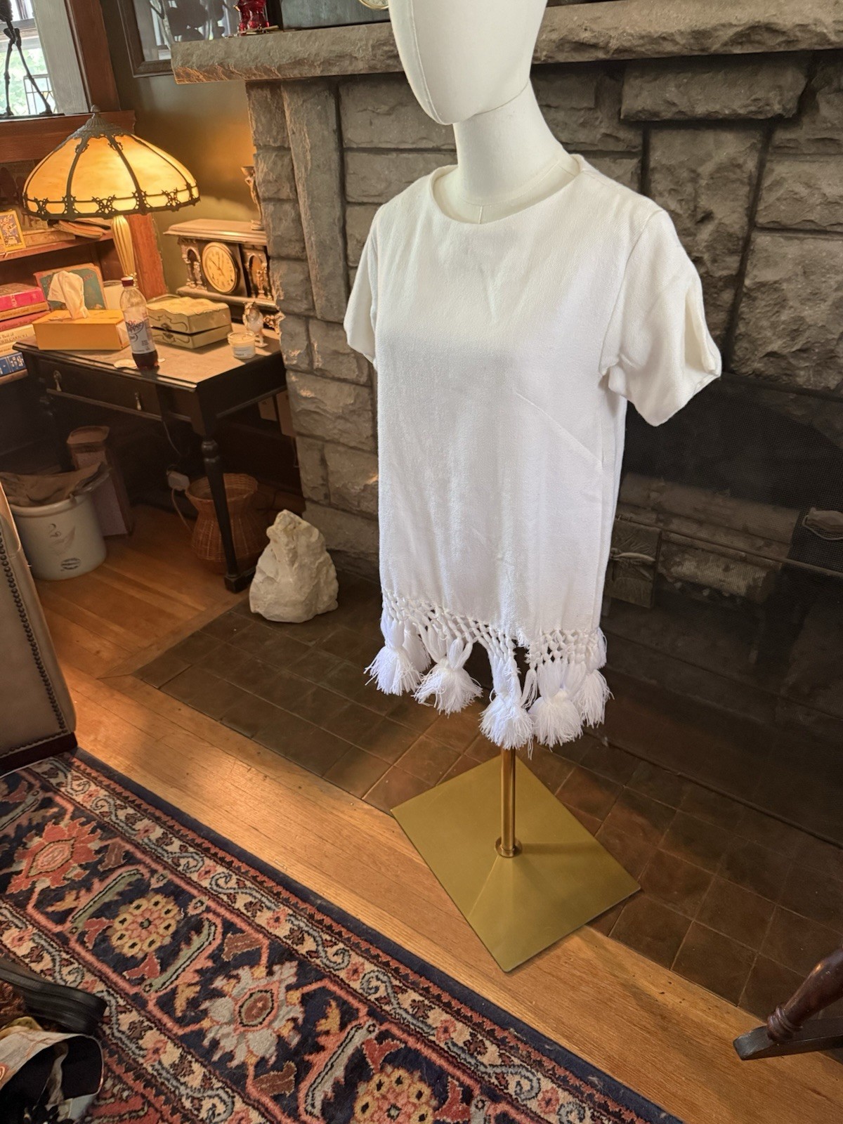 VINTAGE 1960’s Tipicano Mexican Tassel Fringe Top Boho Resort Cruise Mod Small