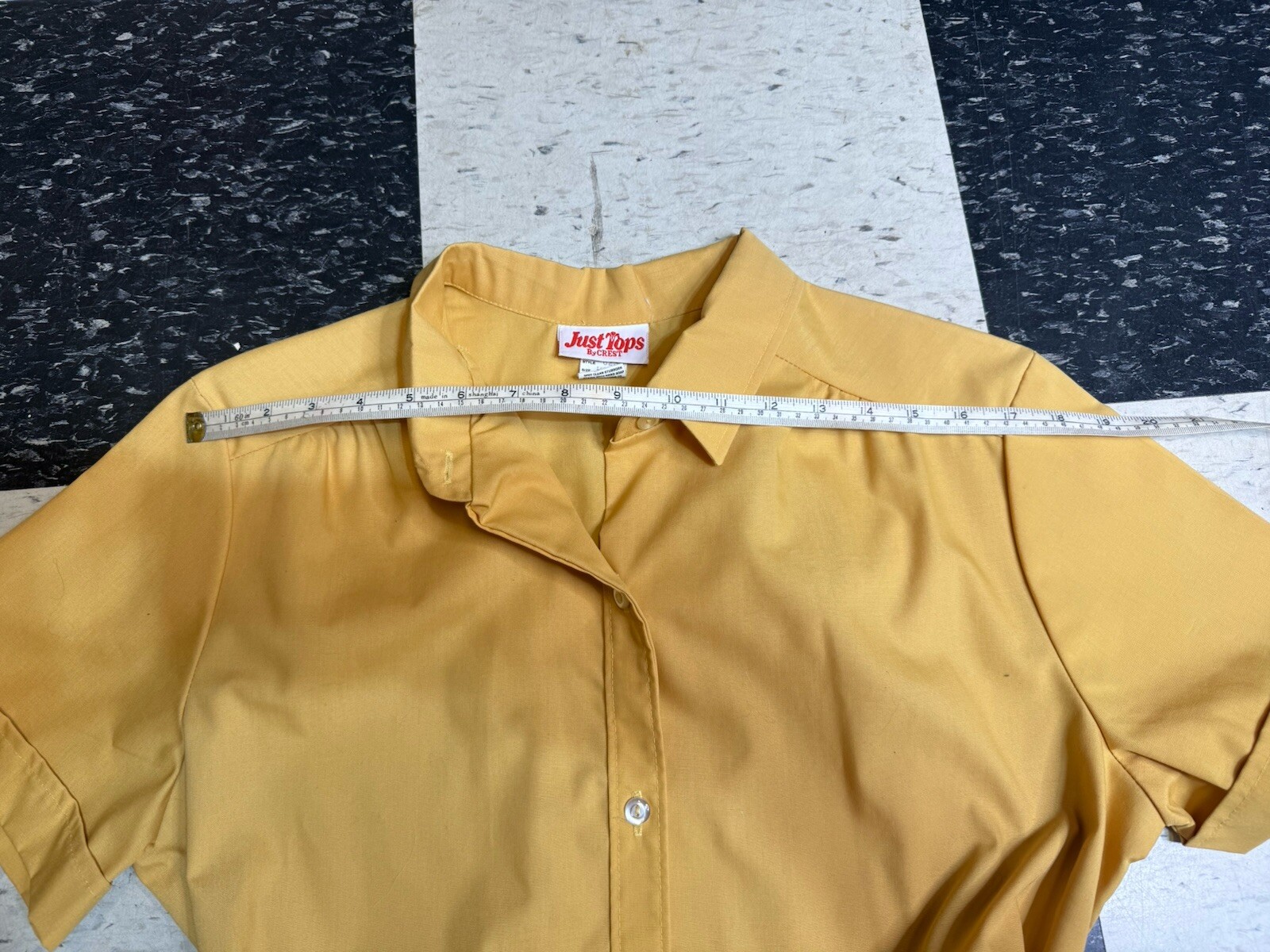 Vintage Just Tops By Crest Short Sleeve Blue Button Up Top Women’s L Waitress