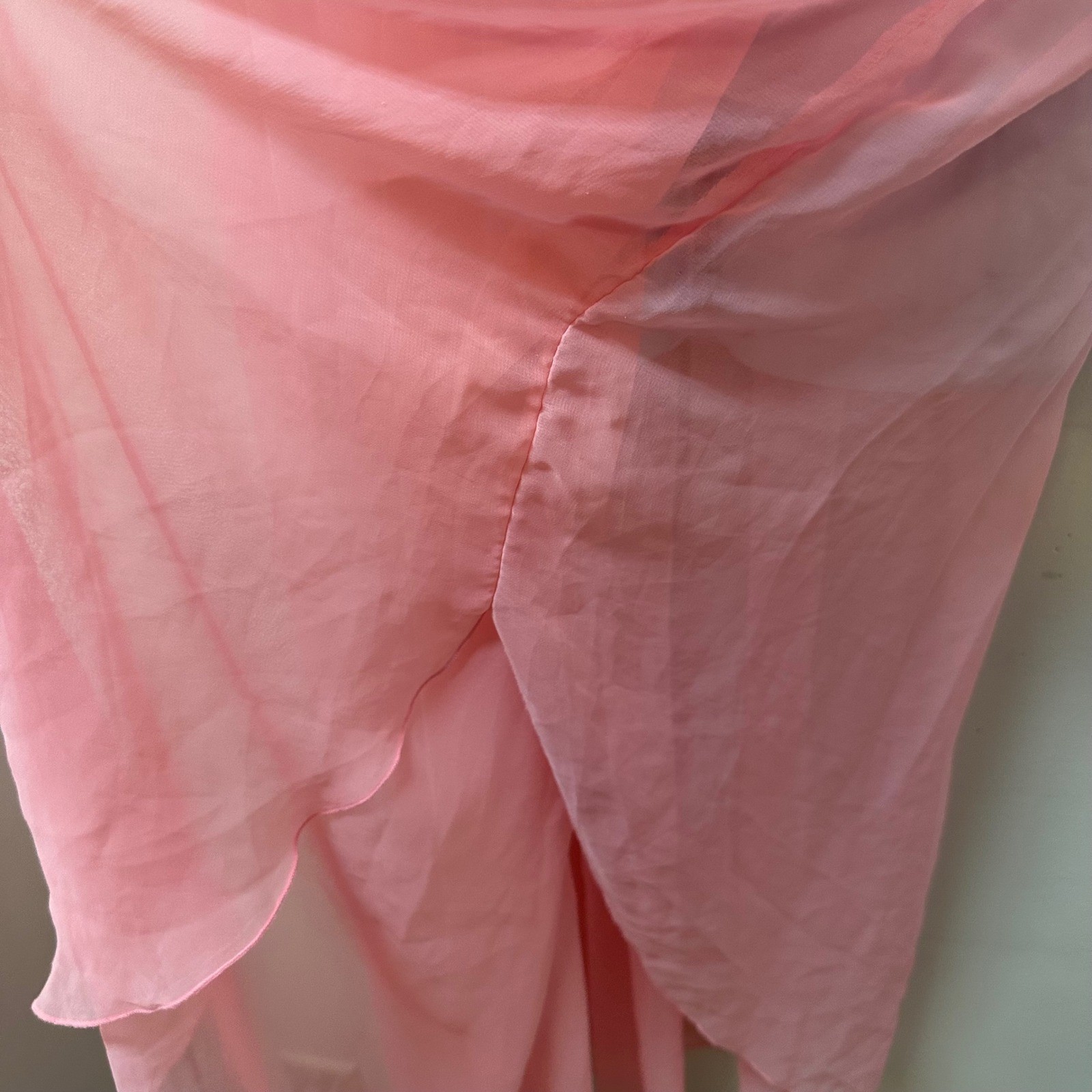 Vintage Fantasies by Morgan Taylor Pink Lace Nightgown Sheer Sleepwear Large USA