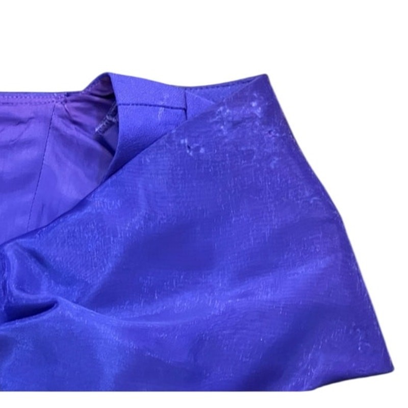 VTG Michael Marcella Skirt Suit Women 4 Purple 2pc Bow Rhinestone 80s Prom Glam
